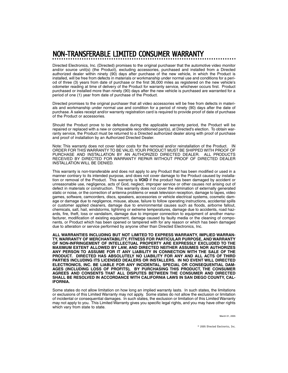 Directed Electronics OHV1021A User Manual | Page 2 / 27