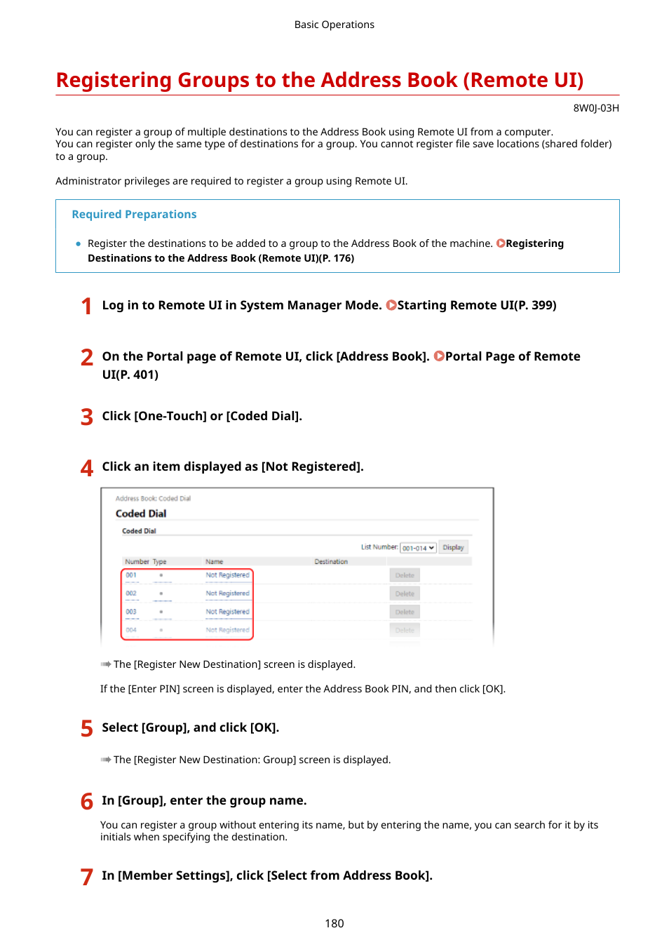 Registering groups to the address book (remote ui) | Canon imageCLASS MF264dw II Multifunction Monochrome Laser Printer User Manual | Page 189 / 700