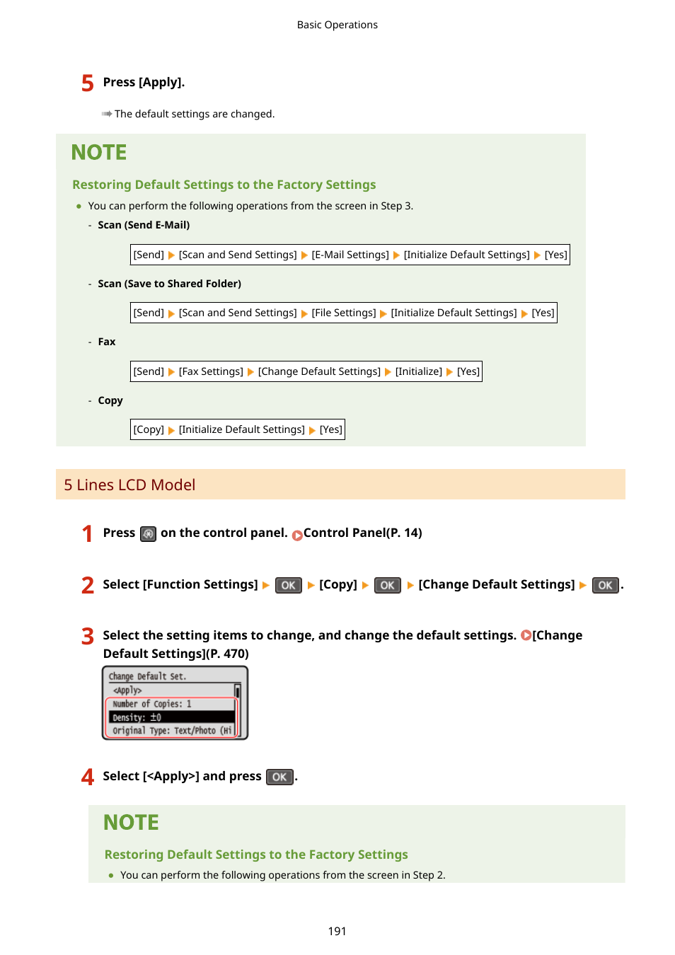 5 lines lcd model(p. 191) | Canon imageCLASS MF264dw II Multifunction Monochrome Laser Printer User Manual | Page 200 / 700