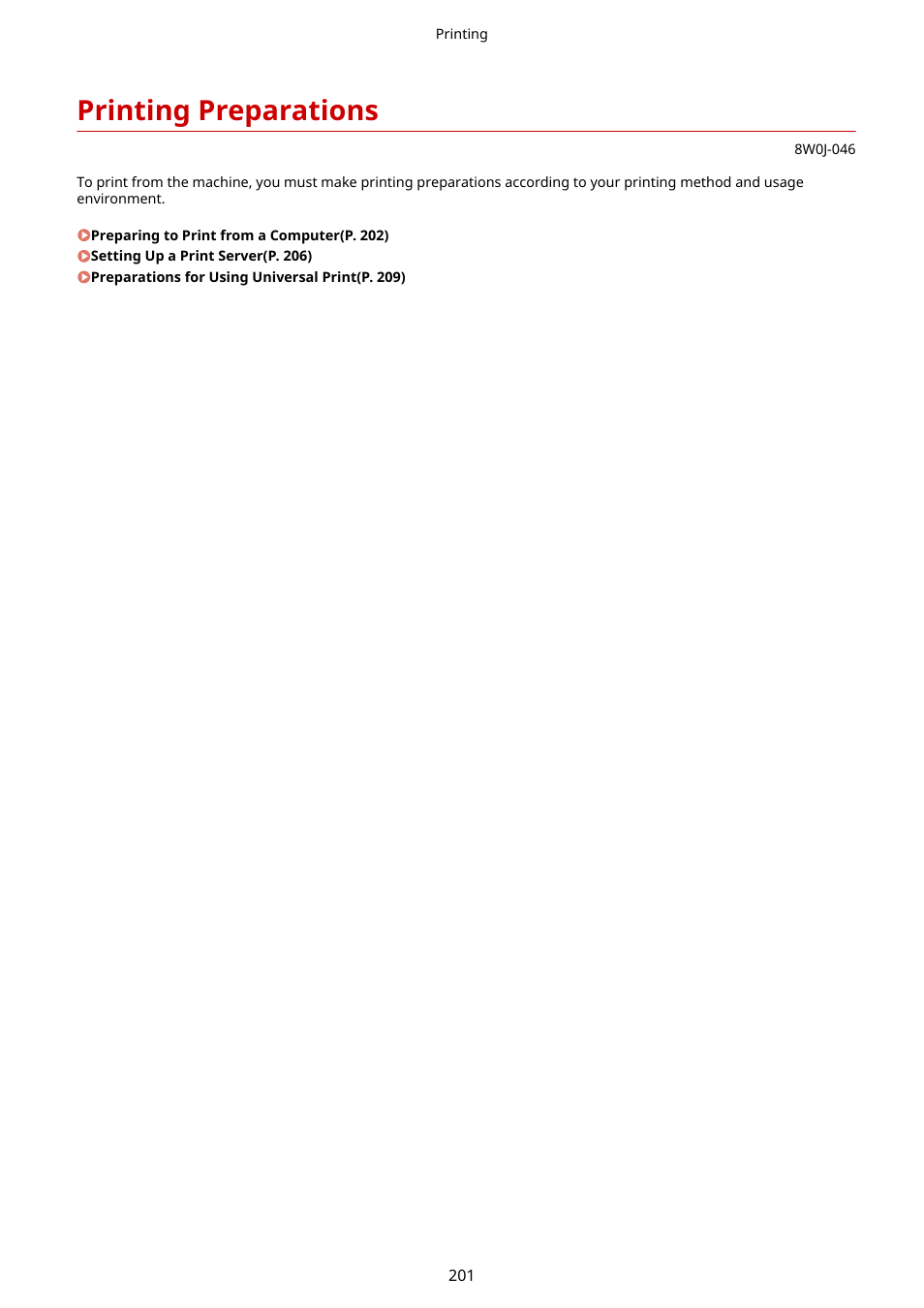 Printing preparations, Printing preparations(p. 201) | Canon imageCLASS MF264dw II Multifunction Monochrome Laser Printer User Manual | Page 210 / 700