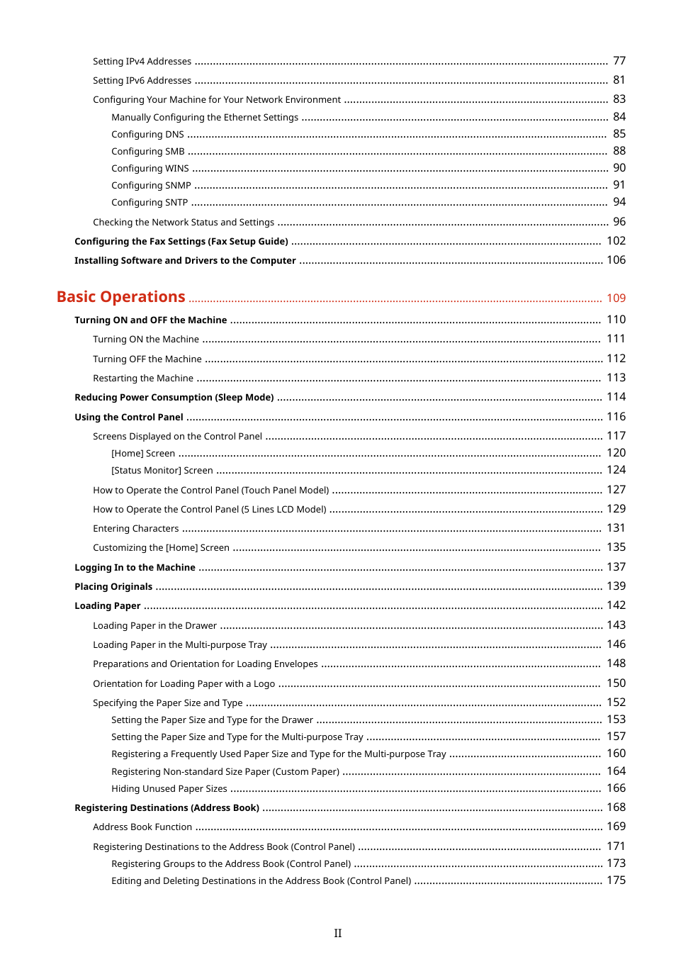 Basic operations | Canon imageCLASS MF264dw II Multifunction Monochrome Laser Printer User Manual | Page 3 / 700