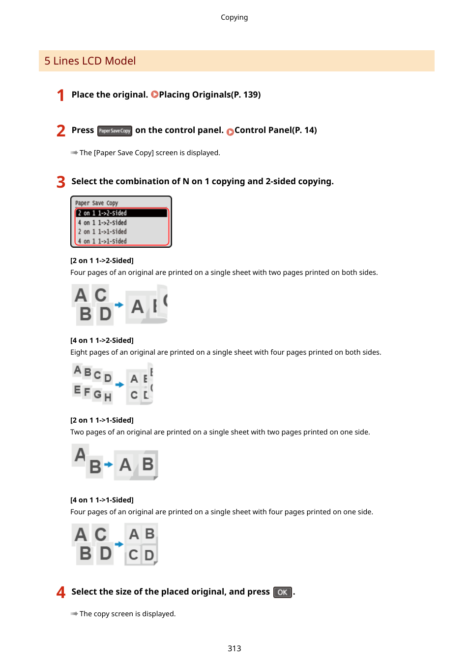 5 lines lcd model(p. 313) | Canon imageCLASS MF264dw II Multifunction Monochrome Laser Printer User Manual | Page 322 / 700