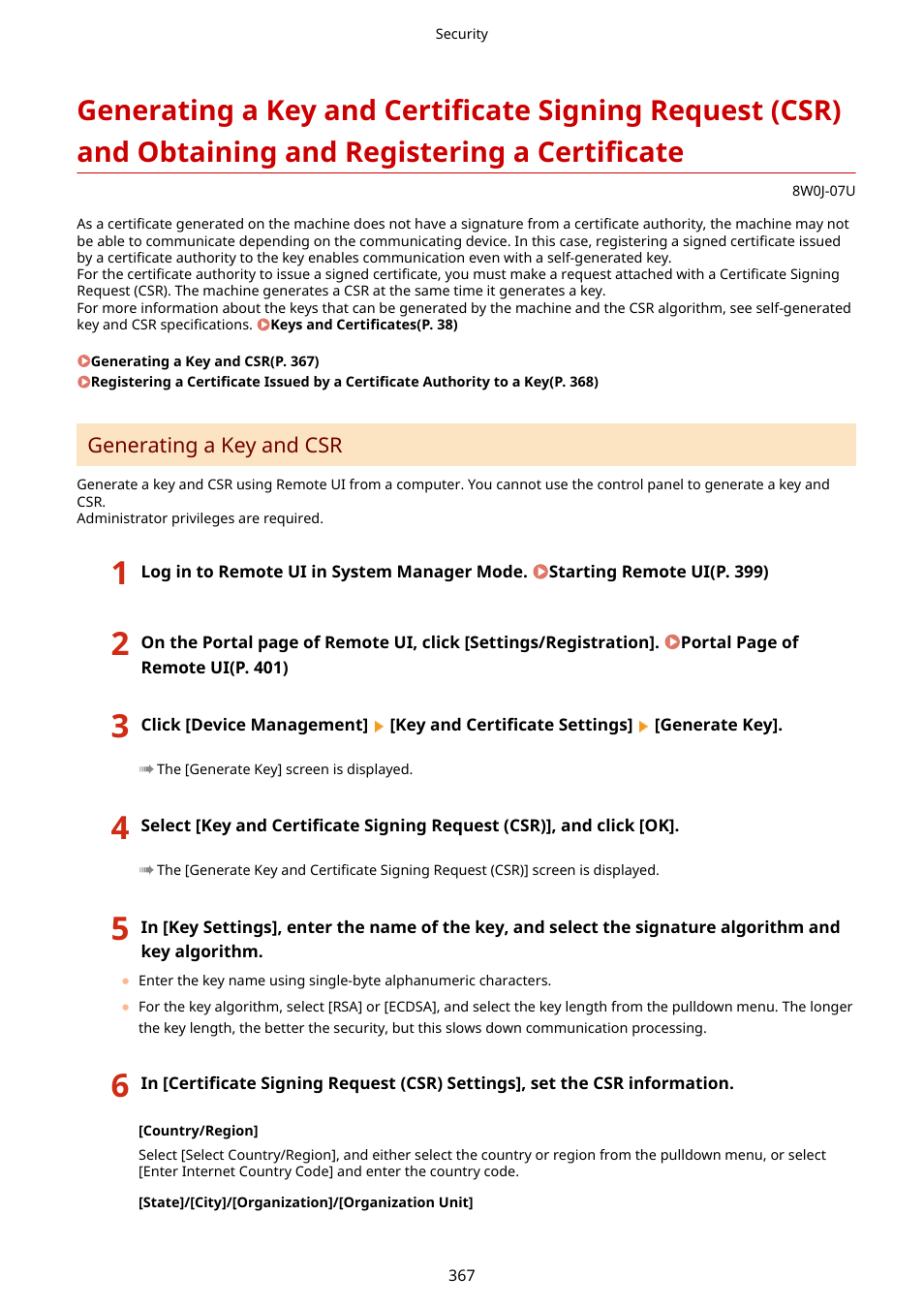 Certificate(p. 367) | Canon imageCLASS MF264dw II Multifunction Monochrome Laser Printer User Manual | Page 376 / 700