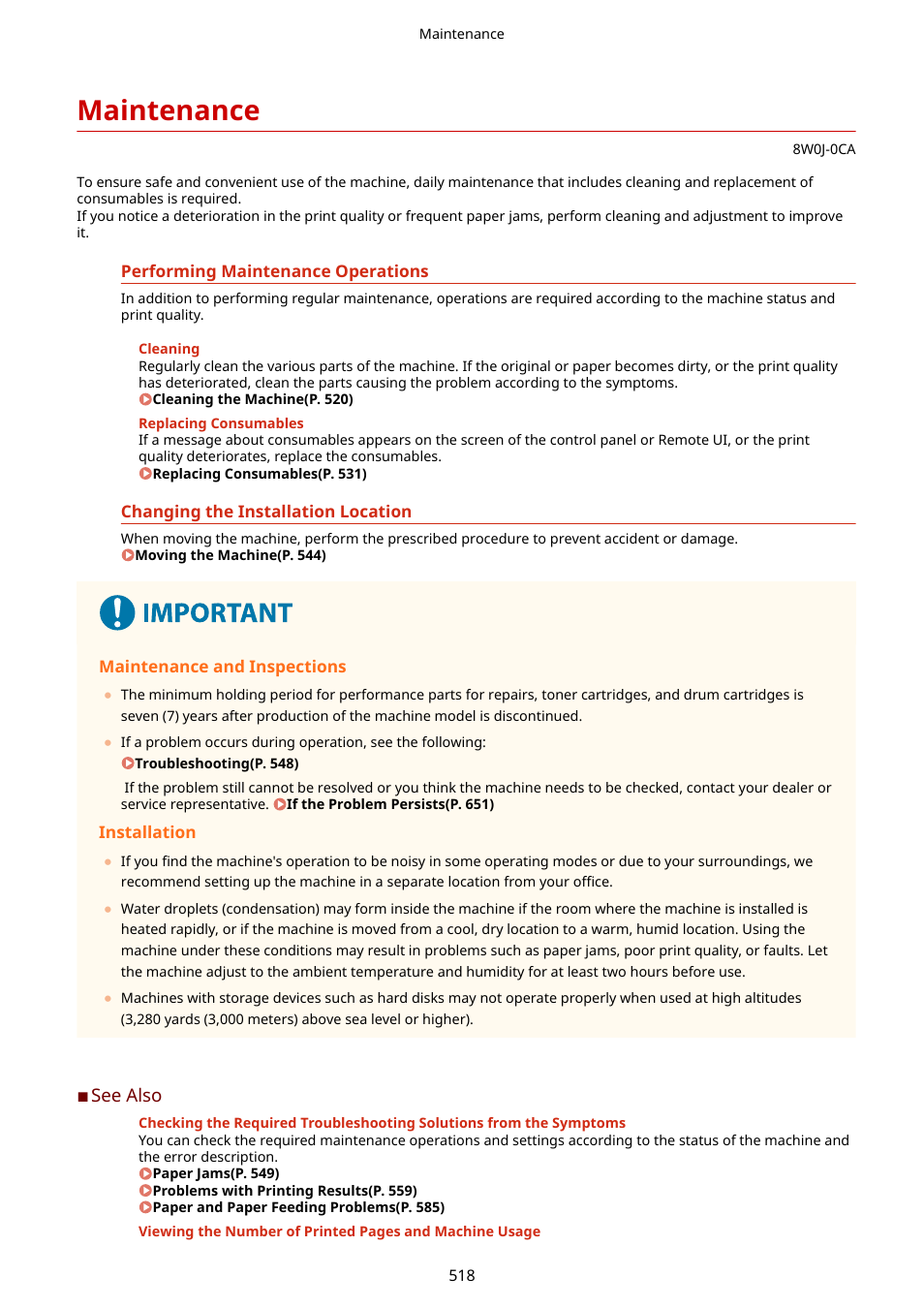 Maintenance | Canon imageCLASS MF264dw II Multifunction Monochrome Laser Printer User Manual | Page 527 / 700