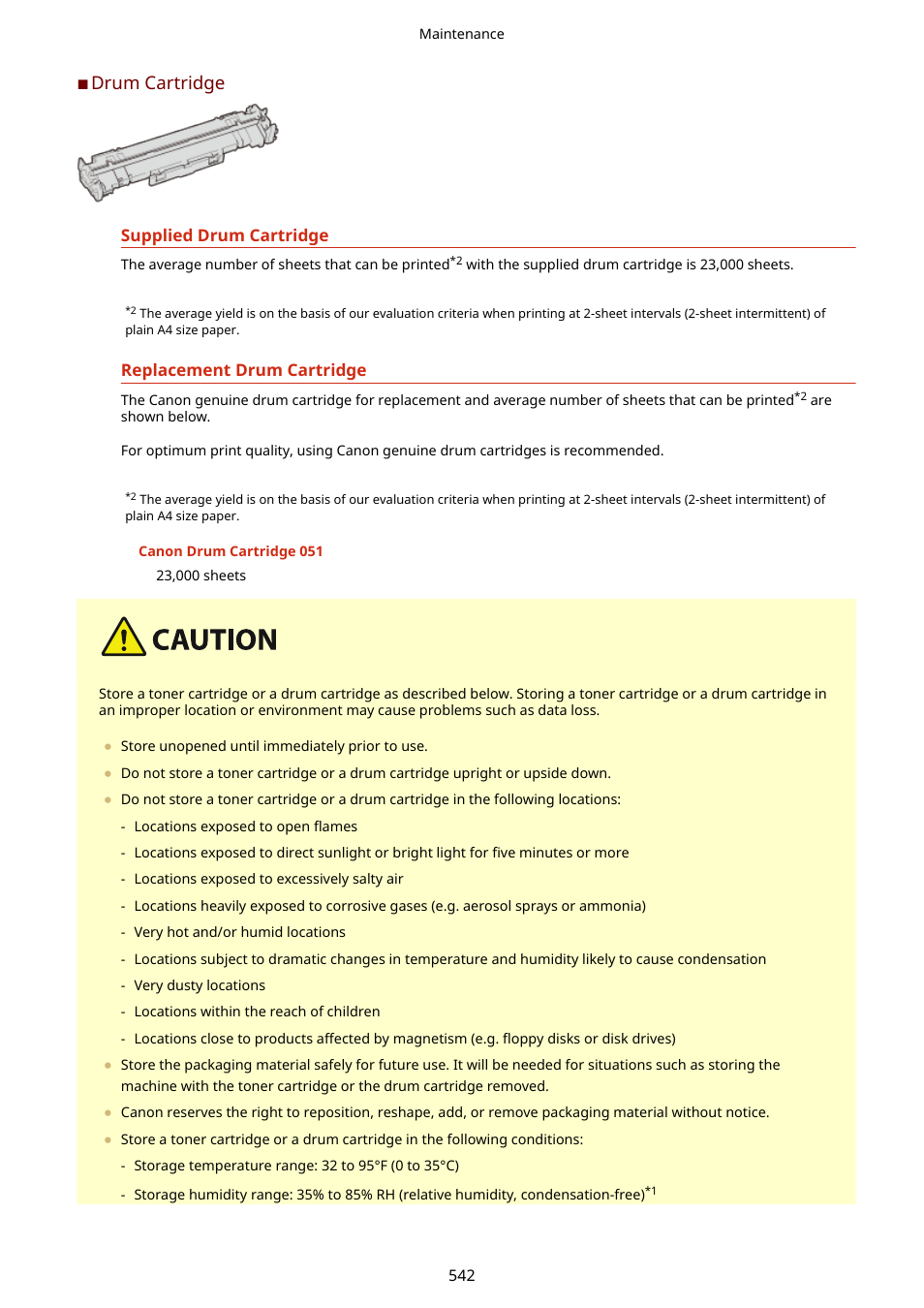 Drum cartridge | Canon imageCLASS MF264dw II Multifunction Monochrome Laser Printer User Manual | Page 551 / 700