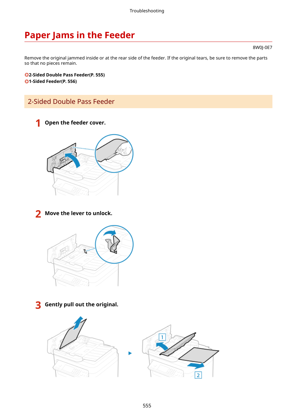 Paper jams in the feeder | Canon imageCLASS MF264dw II Multifunction Monochrome Laser Printer User Manual | Page 564 / 700