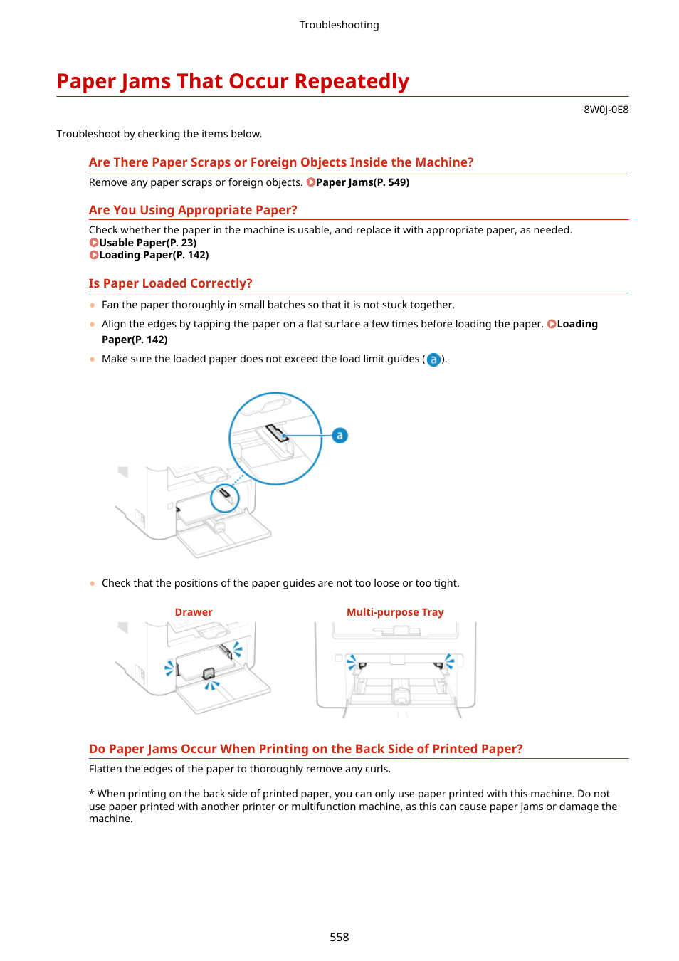 Paper jams that occur repeatedly | Canon imageCLASS MF264dw II Multifunction Monochrome Laser Printer User Manual | Page 567 / 700