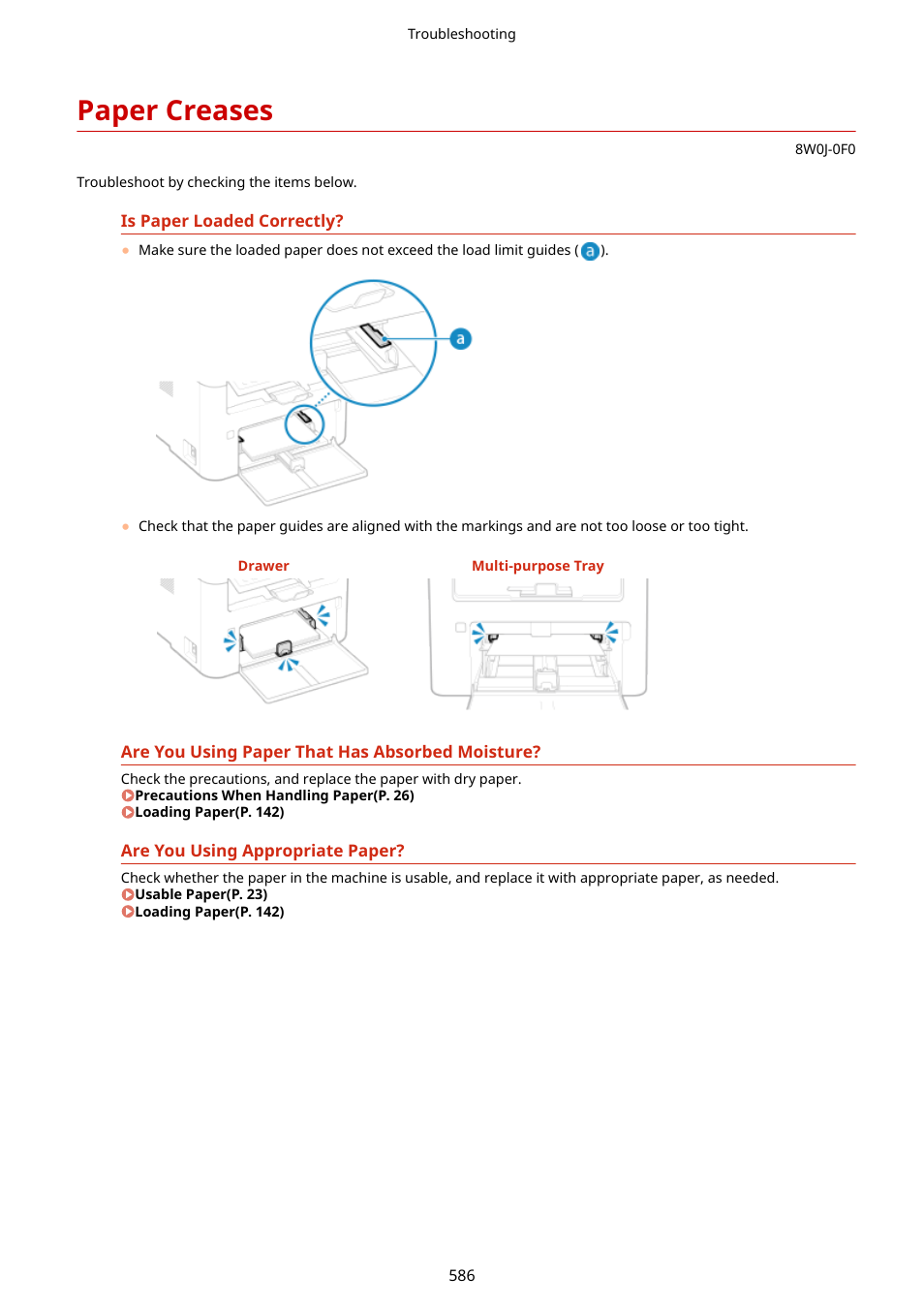 Paper creases | Canon imageCLASS MF264dw II Multifunction Monochrome Laser Printer User Manual | Page 595 / 700