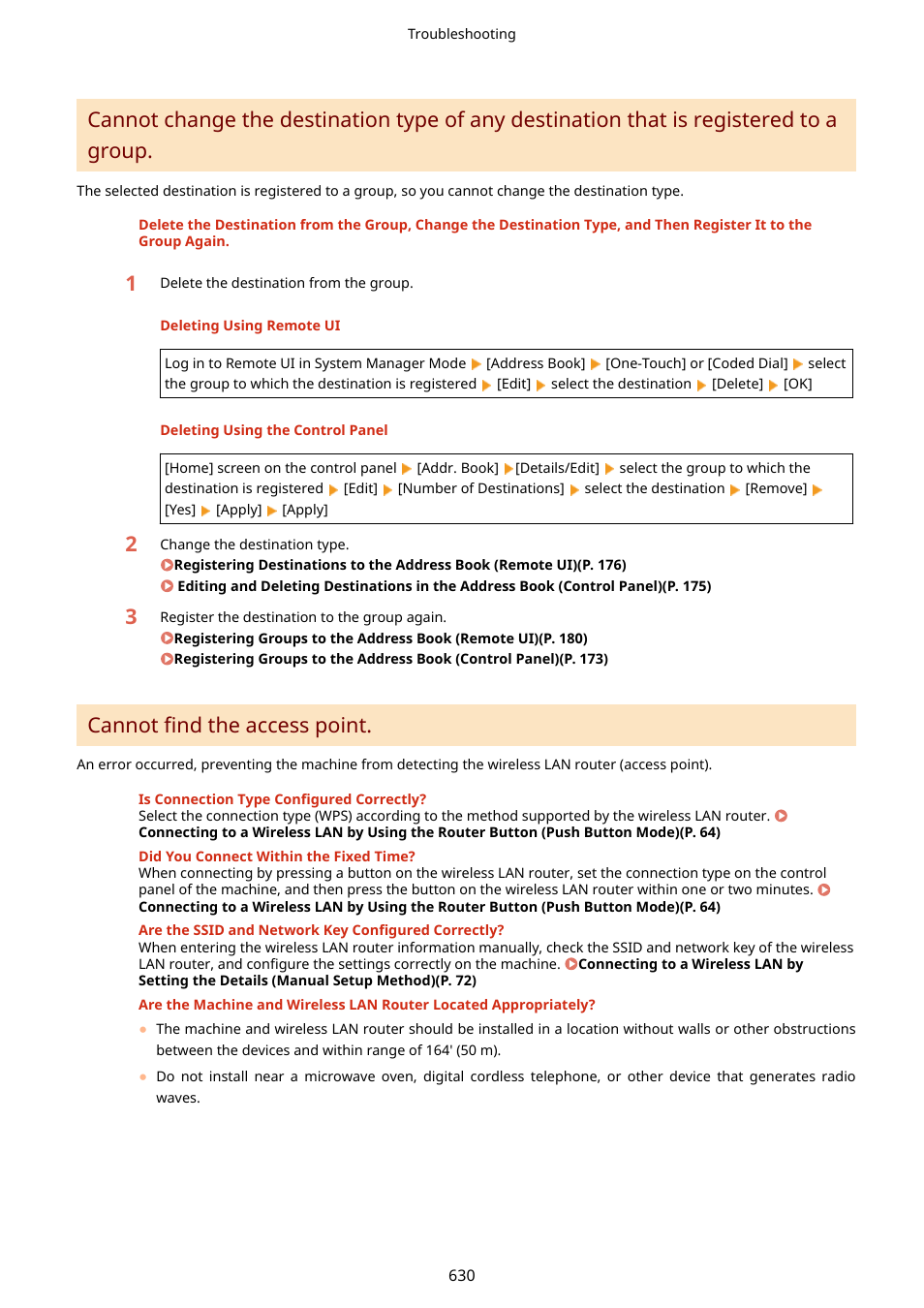 Cannot find the access point | Canon imageCLASS MF264dw II Multifunction Monochrome Laser Printer User Manual | Page 639 / 700