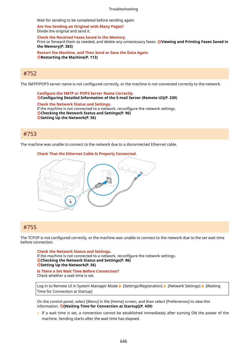 752(p. 646) #753(p. 646) #755(p. 646) | Canon imageCLASS MF264dw II Multifunction Monochrome Laser Printer User Manual | Page 655 / 700