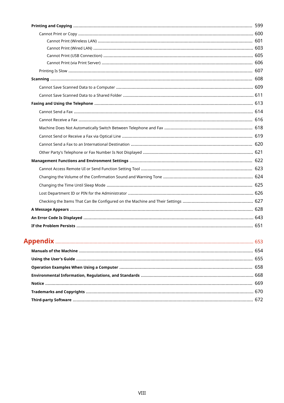 Appendix | Canon imageCLASS MF264dw II Multifunction Monochrome Laser Printer User Manual | Page 9 / 700