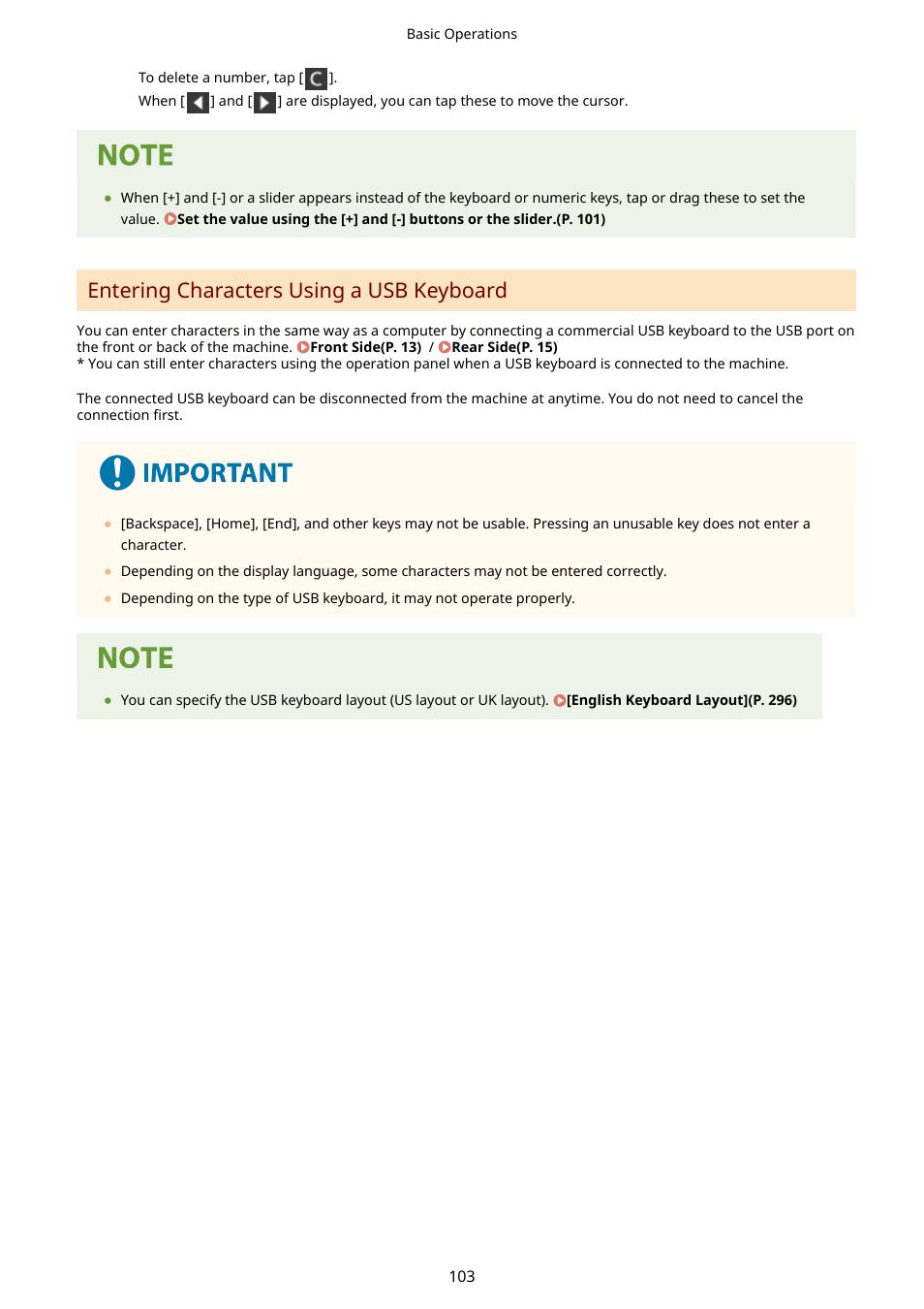 Entering characters using a usb keyboard | Canon imageCLASS LBP674Cdw Wireless Color Laser Printer User Manual | Page 111 / 565