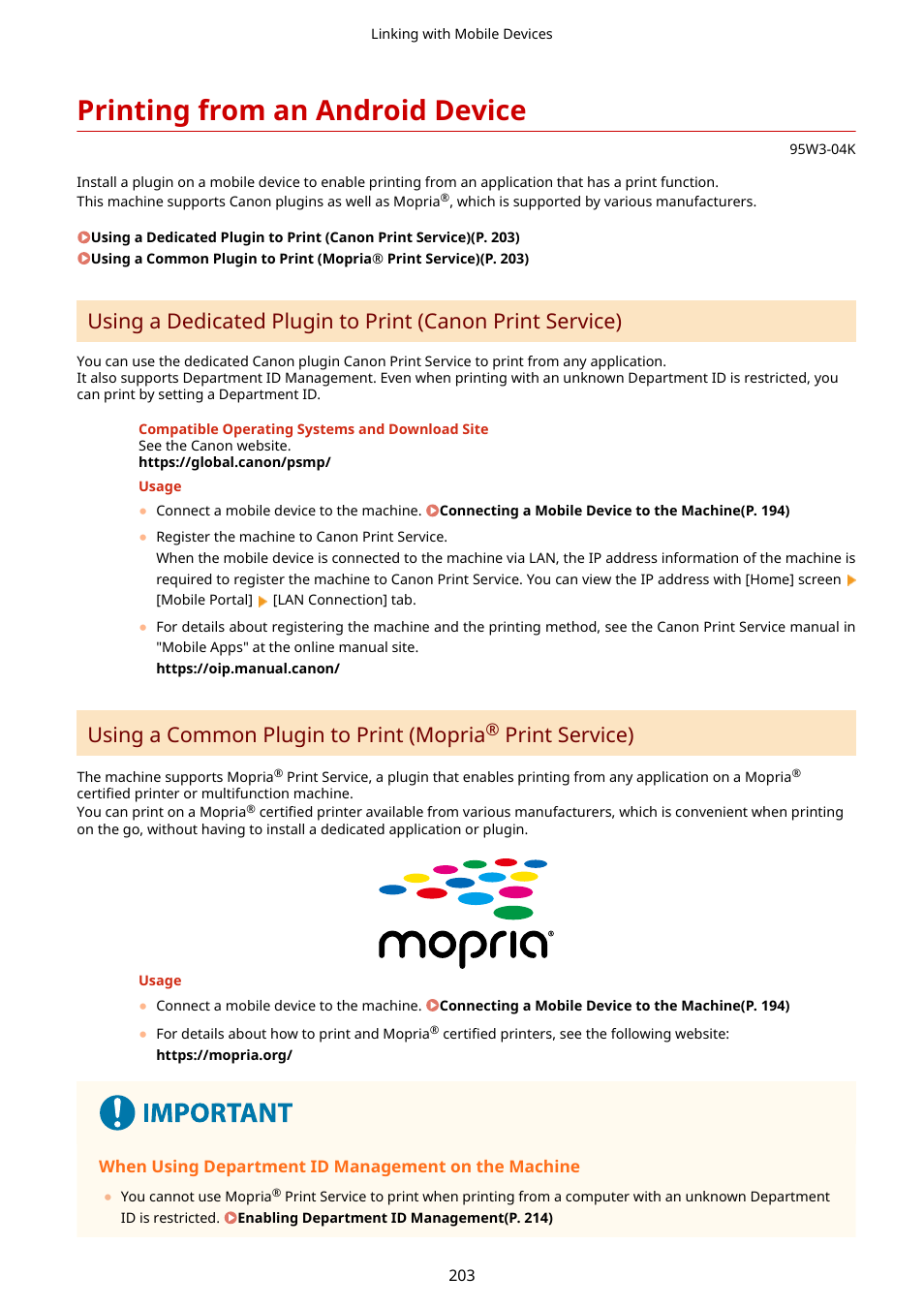 Printing from an android device, Using a common plugin to print (mopria, Print service) | Canon imageCLASS LBP674Cdw Wireless Color Laser Printer User Manual | Page 211 / 565