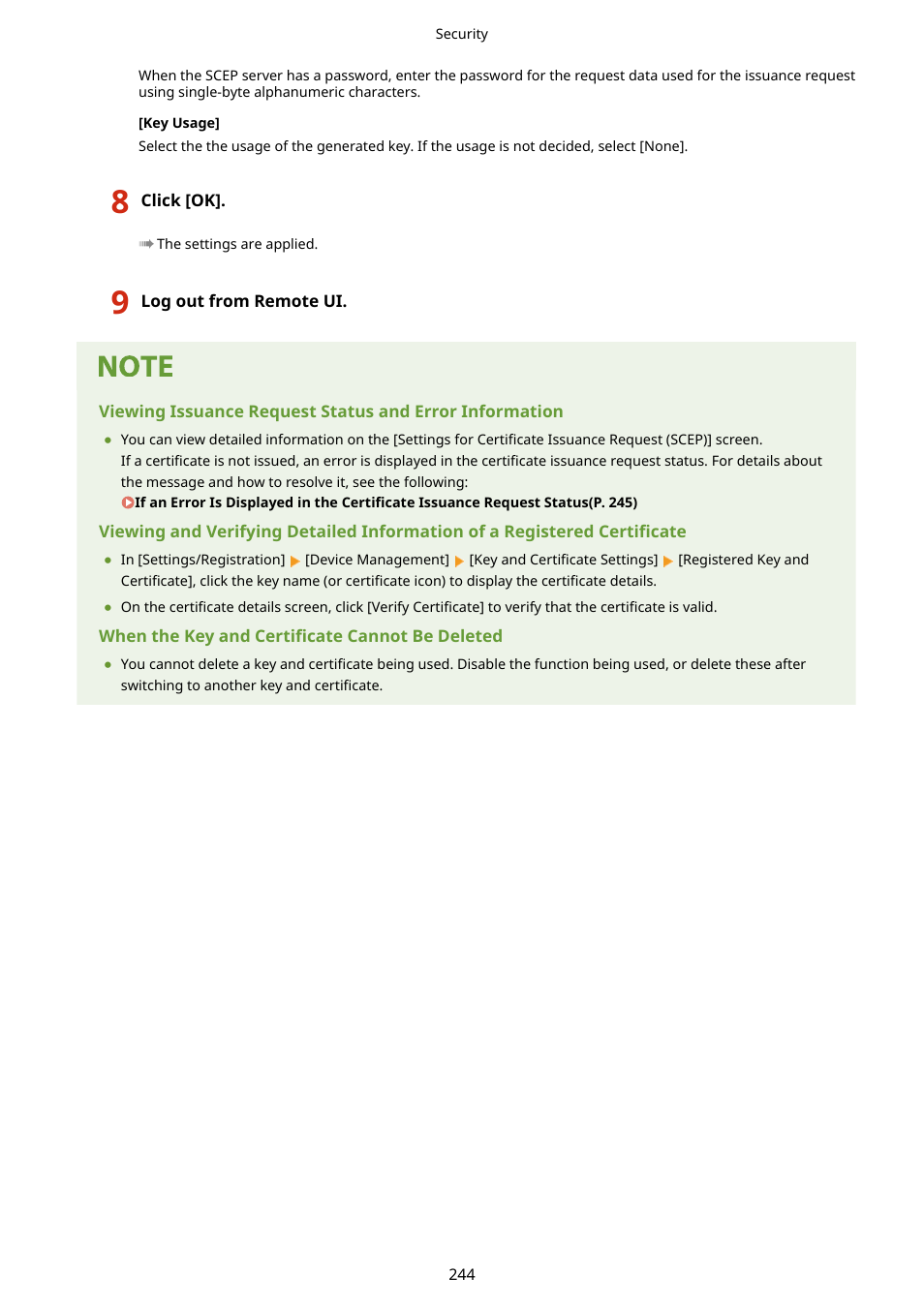 Canon imageCLASS LBP674Cdw Wireless Color Laser Printer User Manual | Page 252 / 565