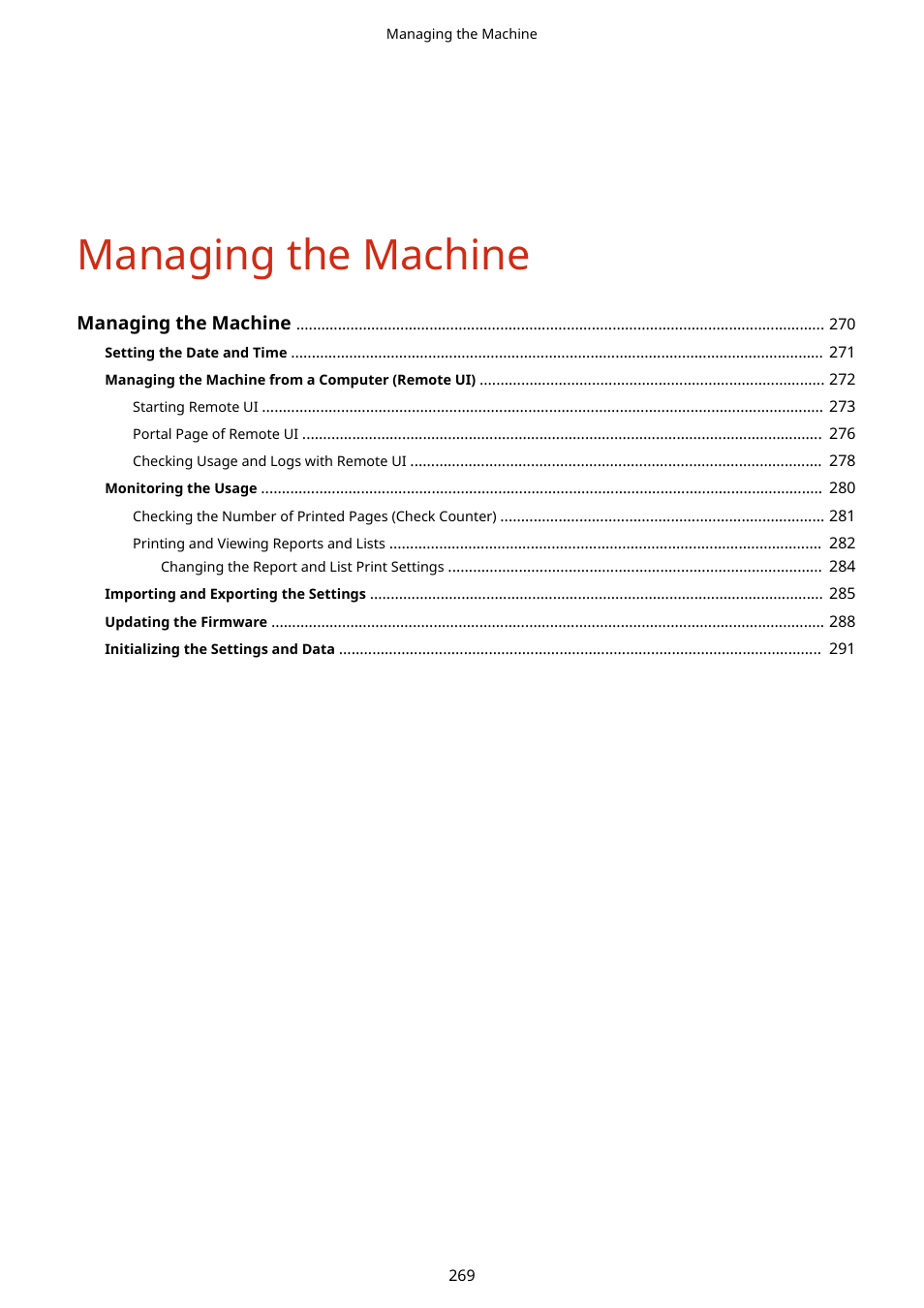 Managing the machine | Canon imageCLASS LBP674Cdw Wireless Color Laser Printer User Manual | Page 277 / 565