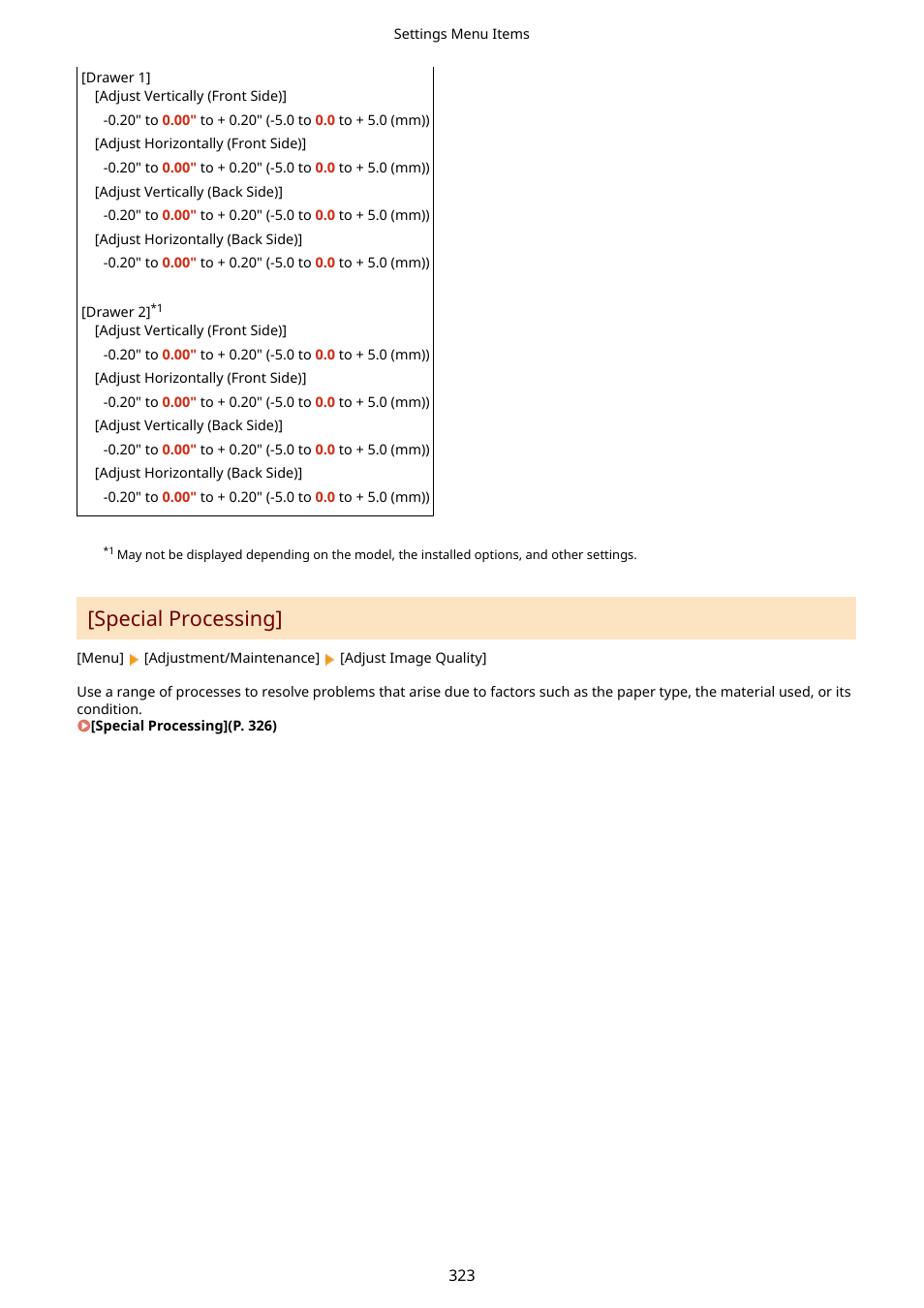 Special processing](p. 323), Special processing | Canon imageCLASS LBP674Cdw Wireless Color Laser Printer User Manual | Page 331 / 565