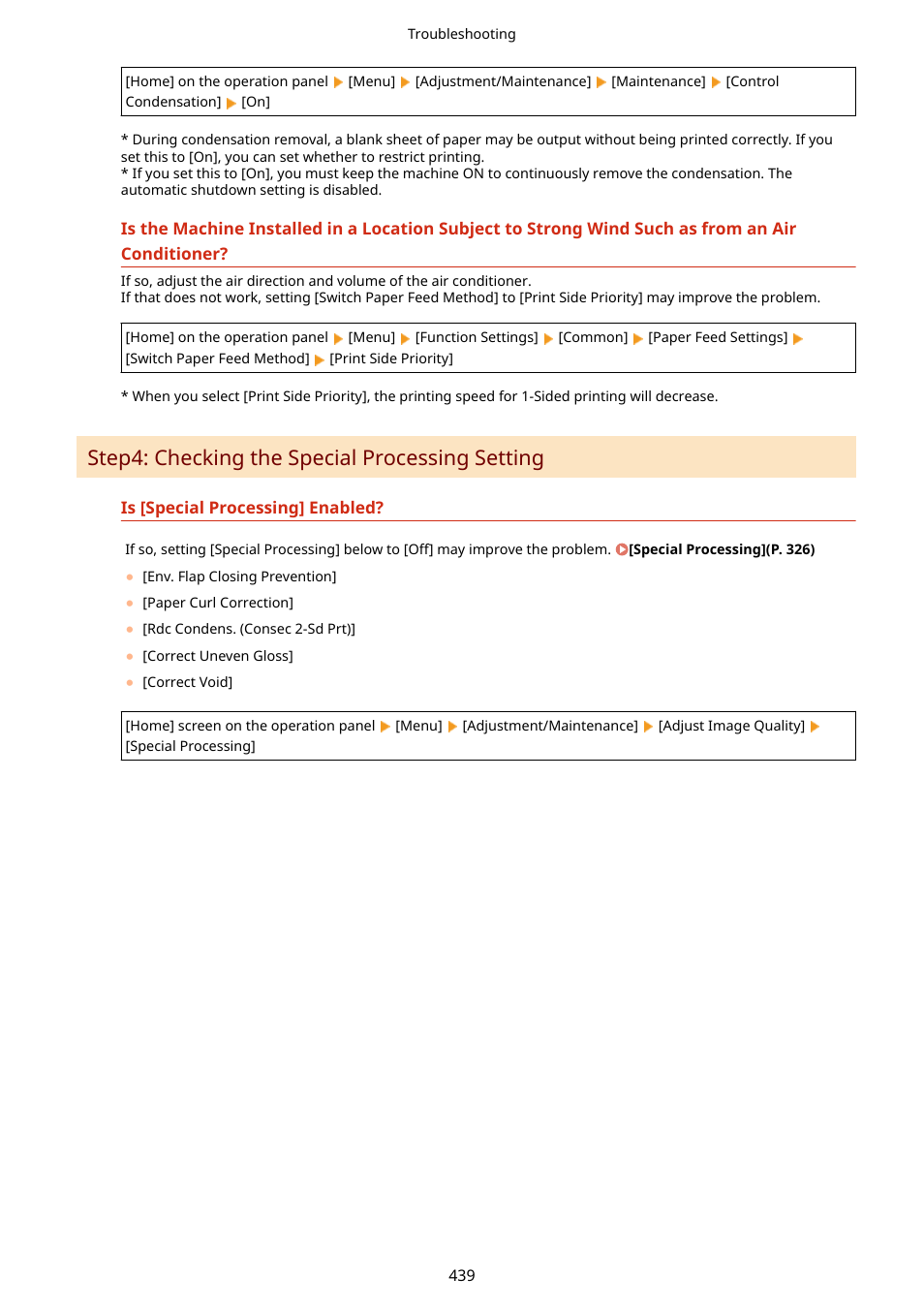 Step4: checking the special processing setting | Canon imageCLASS LBP674Cdw Wireless Color Laser Printer User Manual | Page 447 / 565