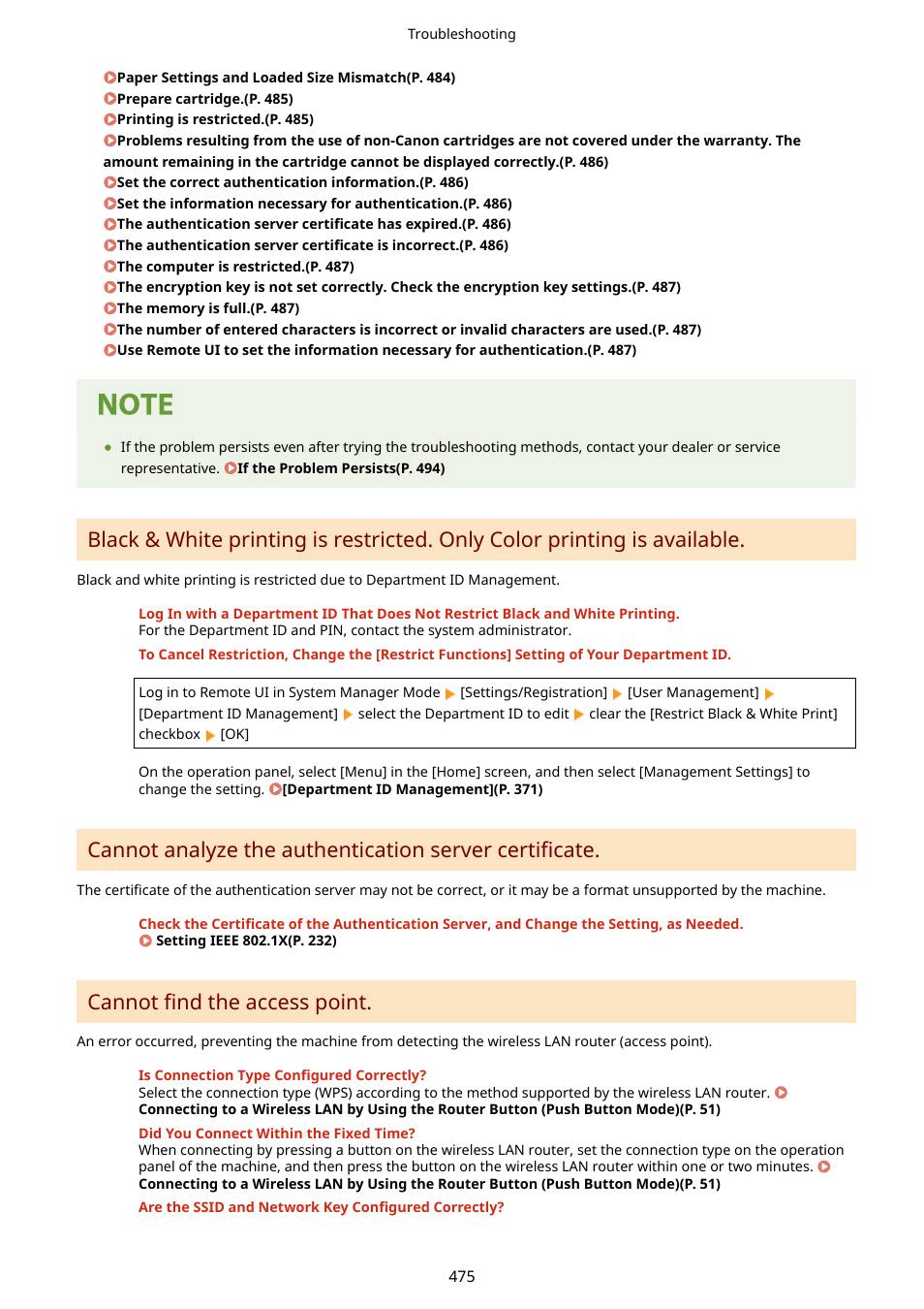 Cannot find the access point | Canon imageCLASS LBP674Cdw Wireless Color Laser Printer User Manual | Page 483 / 565