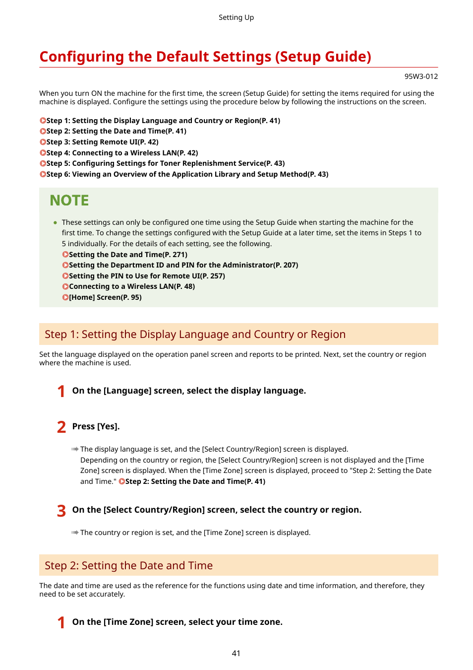 Configuring the default settings (setup guide) | Canon imageCLASS LBP674Cdw Wireless Color Laser Printer User Manual | Page 49 / 565