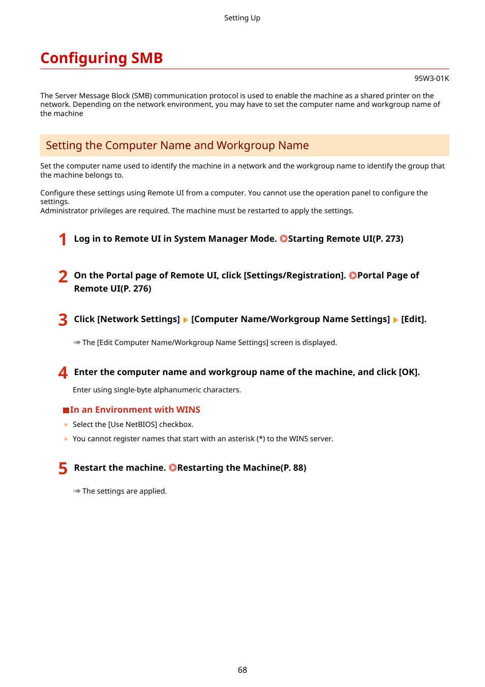 Configuring smb, Configuring smb(p. 68) | Canon imageCLASS LBP674Cdw Wireless Color Laser Printer User Manual | Page 76 / 565