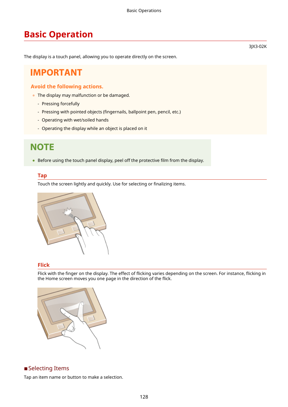 Basic operation, Basic operation(p. 128) | Canon imageCLASS D1650 All-in-One Monochrome Laser Printer User Manual | Page 136 / 751