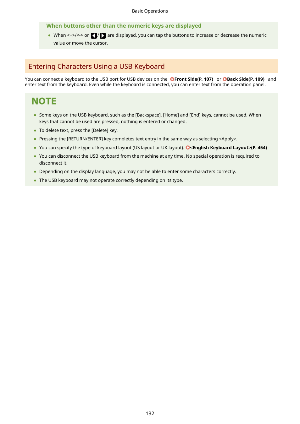 Entering characters using a usb keyboard | Canon imageCLASS D1650 All-in-One Monochrome Laser Printer User Manual | Page 140 / 751