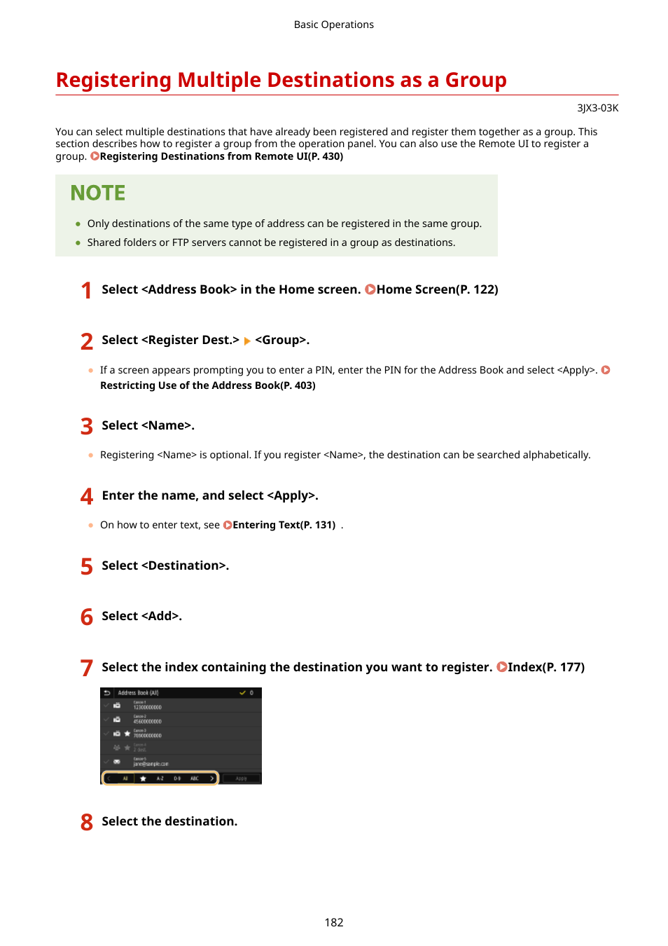 Registering multiple destinations as a group | Canon imageCLASS D1650 All-in-One Monochrome Laser Printer User Manual | Page 190 / 751