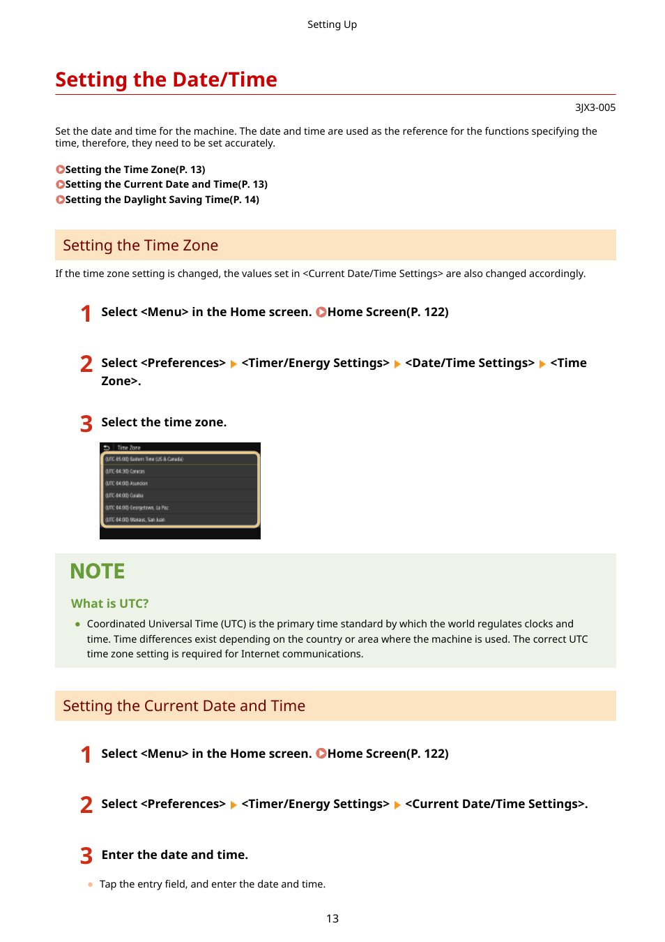 Setting the date/time | Canon imageCLASS D1650 All-in-One Monochrome Laser Printer User Manual | Page 21 / 751
