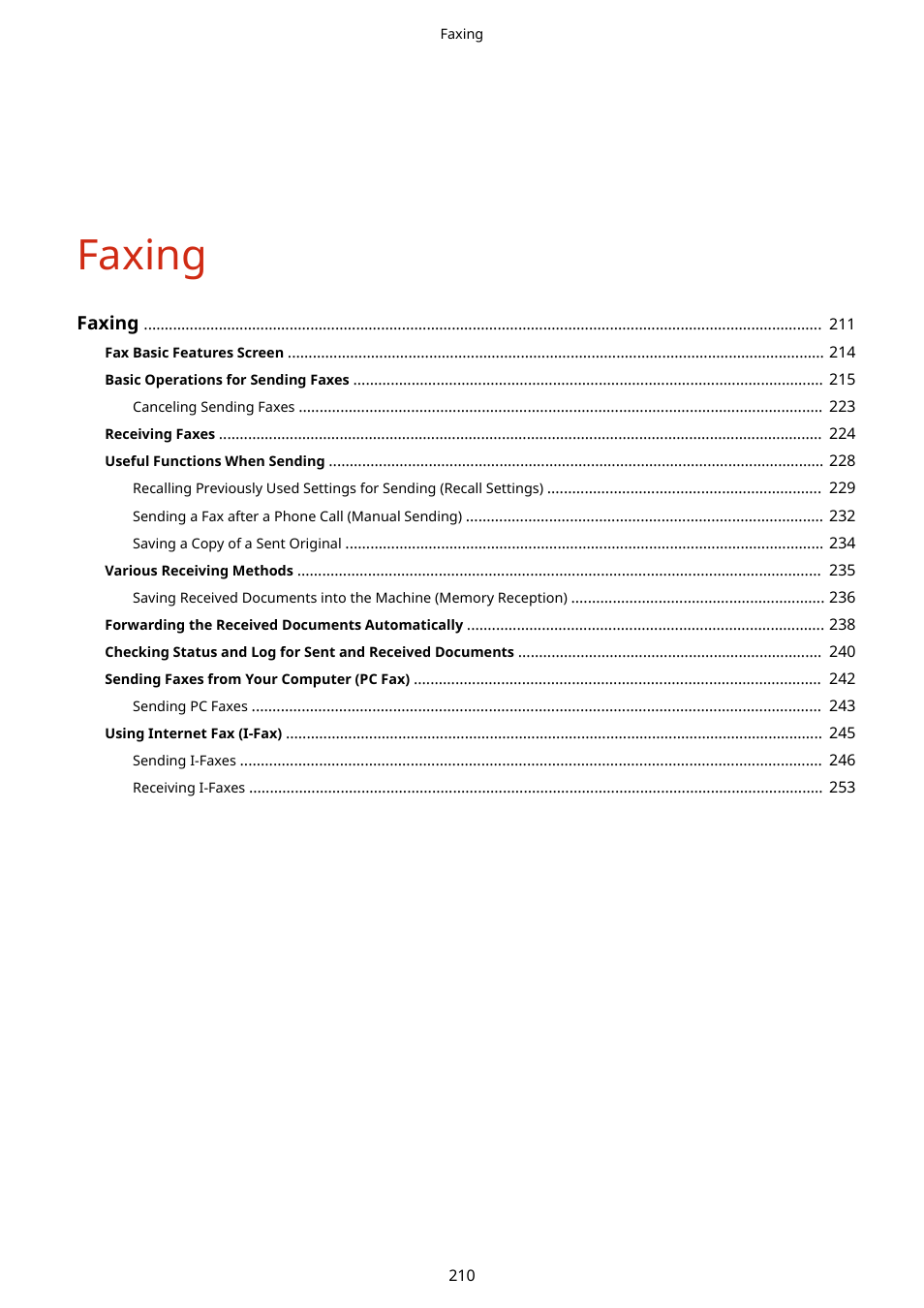 Faxing | Canon imageCLASS D1650 All-in-One Monochrome Laser Printer User Manual | Page 218 / 751