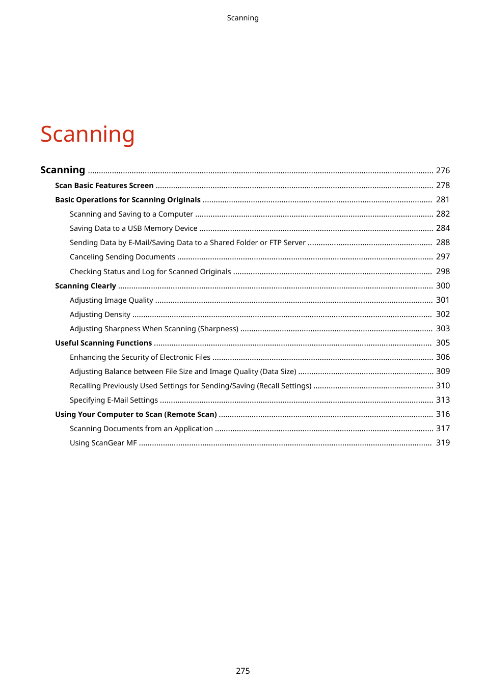 Scanning | Canon imageCLASS D1650 All-in-One Monochrome Laser Printer User Manual | Page 283 / 751
