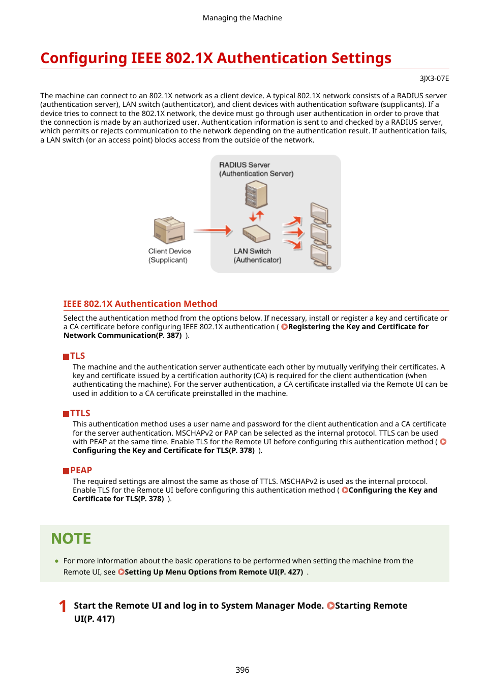 Configuring ieee 802.1x authentication settings | Canon imageCLASS D1650 All-in-One Monochrome Laser Printer User Manual | Page 404 / 751