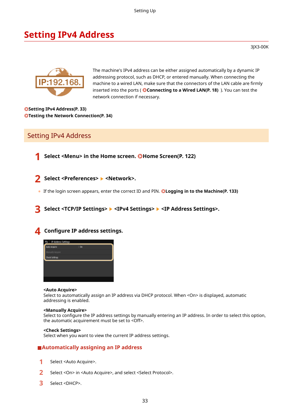 Setting ipv4 address | Canon imageCLASS D1650 All-in-One Monochrome Laser Printer User Manual | Page 41 / 751