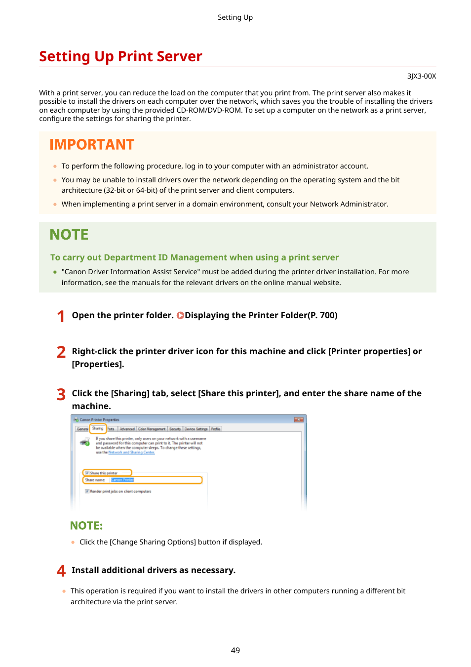 Setting up print server | Canon imageCLASS D1650 All-in-One Monochrome Laser Printer User Manual | Page 57 / 751