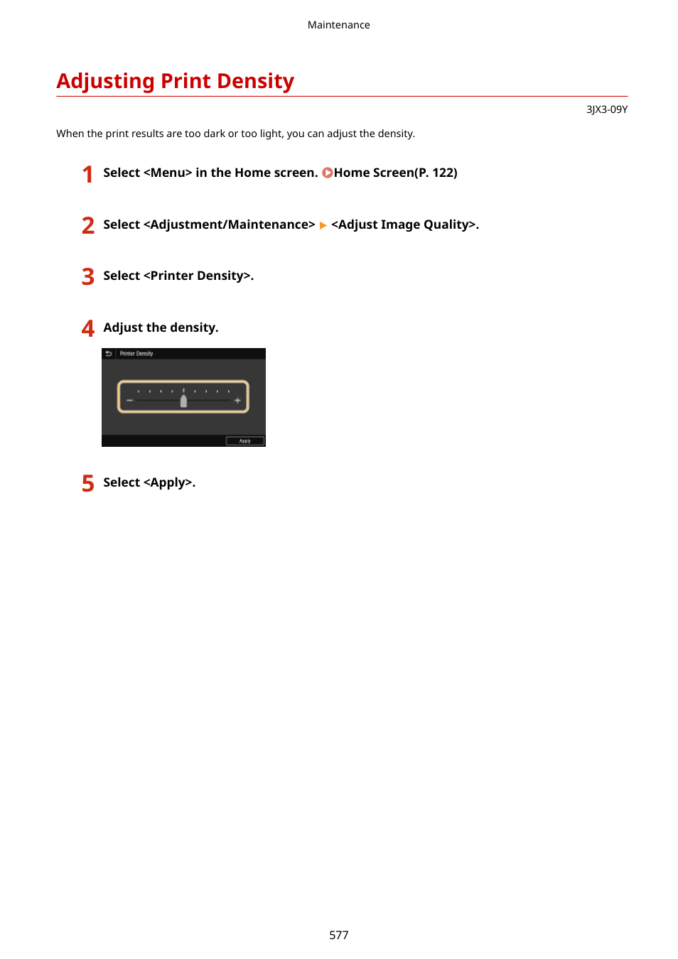 Adjusting print density, Adjusting print density(p. 577) | Canon imageCLASS D1650 All-in-One Monochrome Laser Printer User Manual | Page 585 / 751