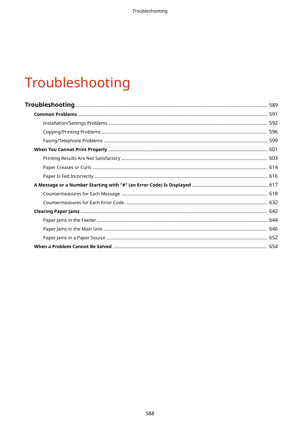 Troubleshooting | Canon imageCLASS D1650 All-in-One Monochrome Laser Printer User Manual | Page 596 / 751
