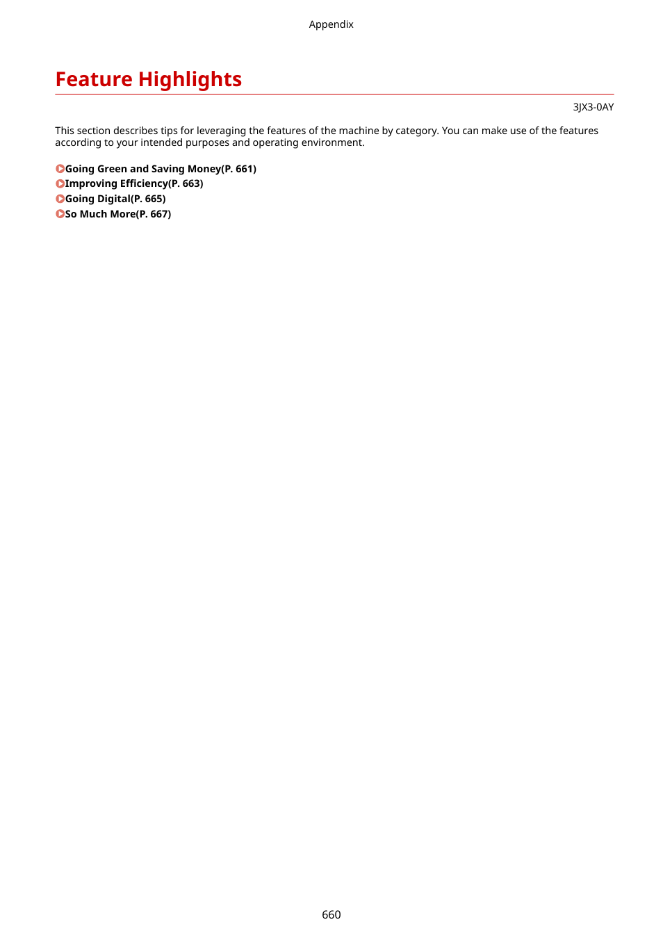 Feature highlights, Feature highlights(p. 660) | Canon imageCLASS D1650 All-in-One Monochrome Laser Printer User Manual | Page 668 / 751