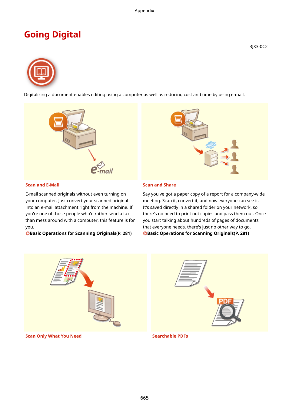 Going digital, Going digital(p. 665) | Canon imageCLASS D1650 All-in-One Monochrome Laser Printer User Manual | Page 673 / 751