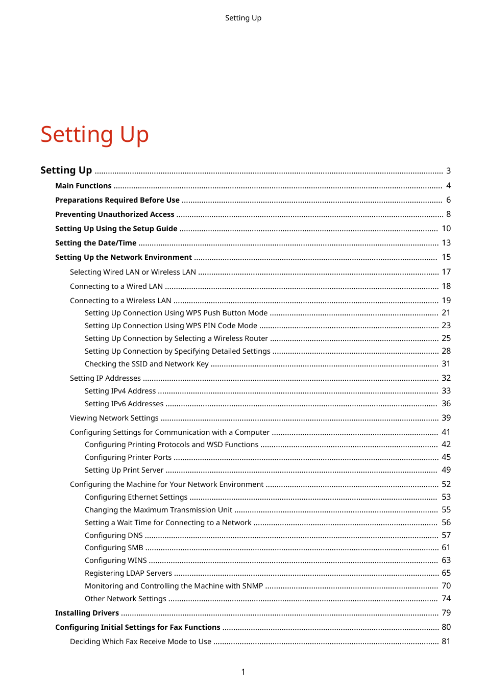 Setting up | Canon imageCLASS D1650 All-in-One Monochrome Laser Printer User Manual | Page 9 / 751