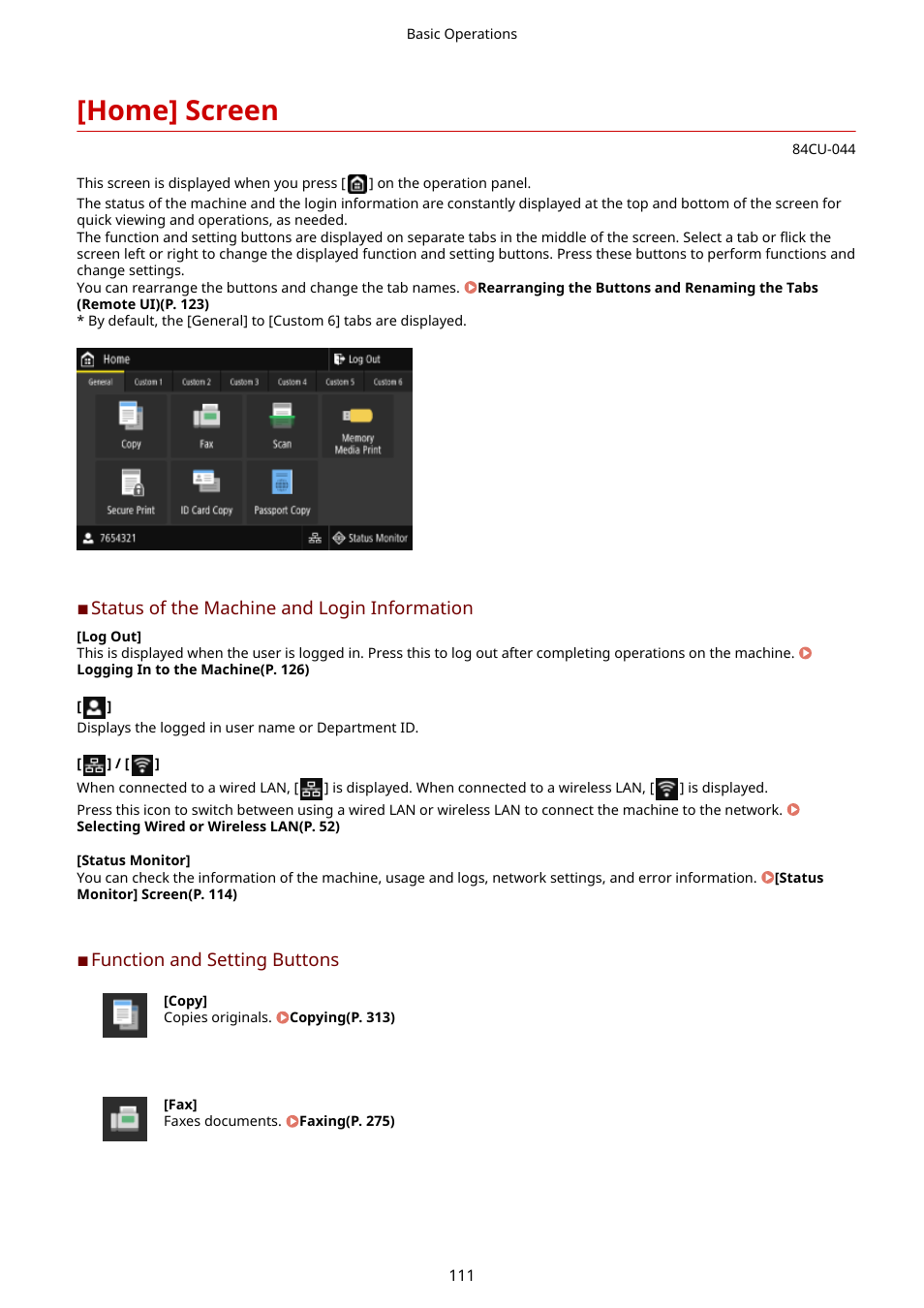 Home] screen, Home] screen(p. 111), Home | Screen(p. 111), Oner delivery settings]. [home] screen(p. 111), Een is displayed. [home] screen(p. 111), Een. [home] screen(p. 111), Location. [home] screen(p. 111) | Canon imageCLASS MF753Cdw Multifunction Wireless Color Laser Printer User Manual | Page 121 / 801