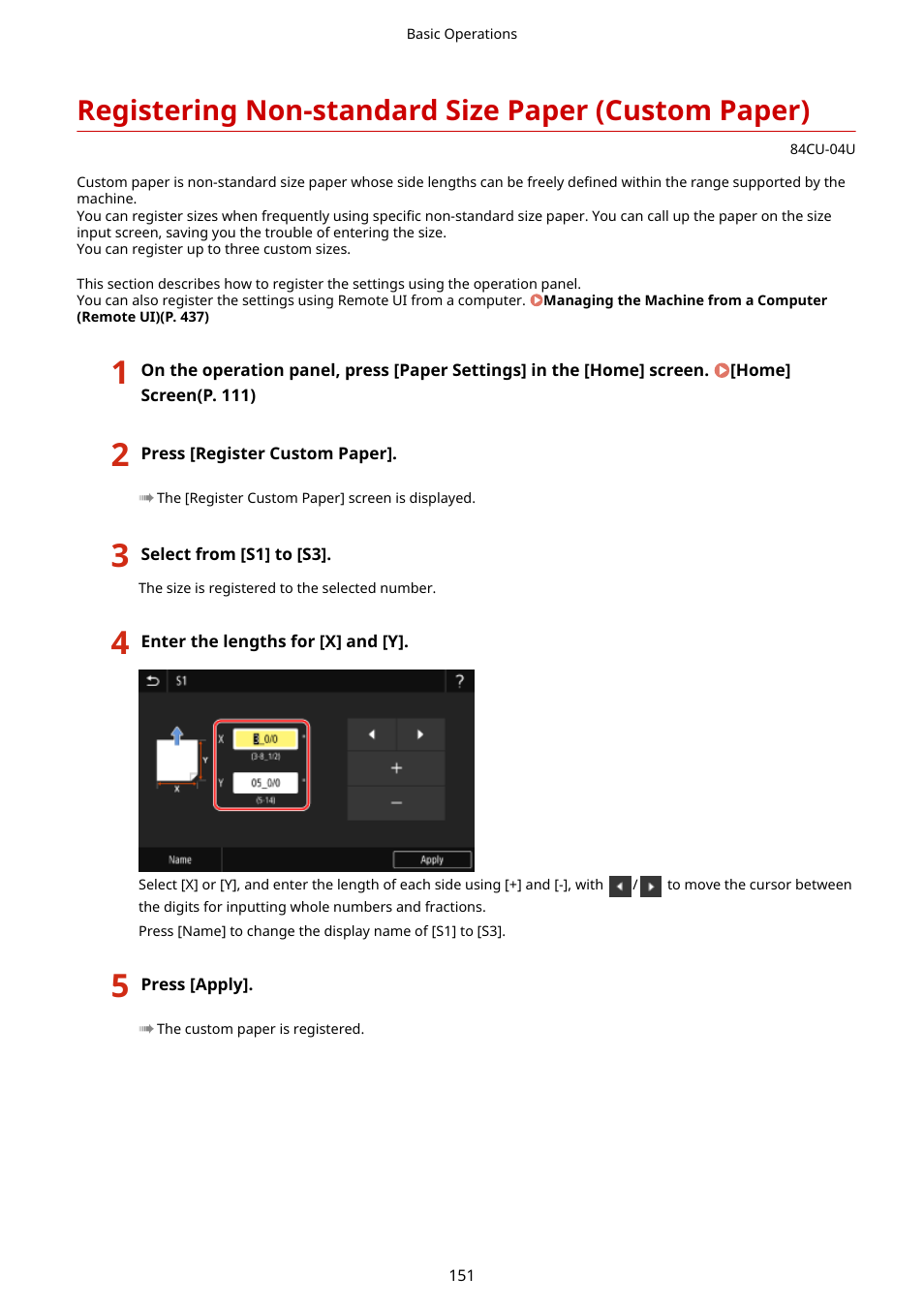 Registering non-standard size paper (custom paper) | Canon imageCLASS MF753Cdw Multifunction Wireless Color Laser Printer User Manual | Page 161 / 801