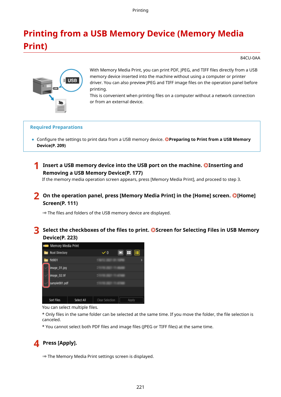 P. 221) | Canon imageCLASS MF753Cdw Multifunction Wireless Color Laser Printer User Manual | Page 231 / 801