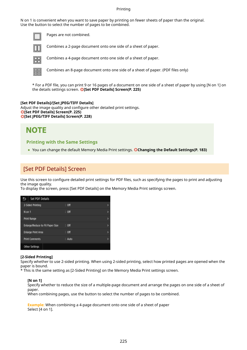 Set pdf details] screen | Canon imageCLASS MF753Cdw Multifunction Wireless Color Laser Printer User Manual | Page 235 / 801