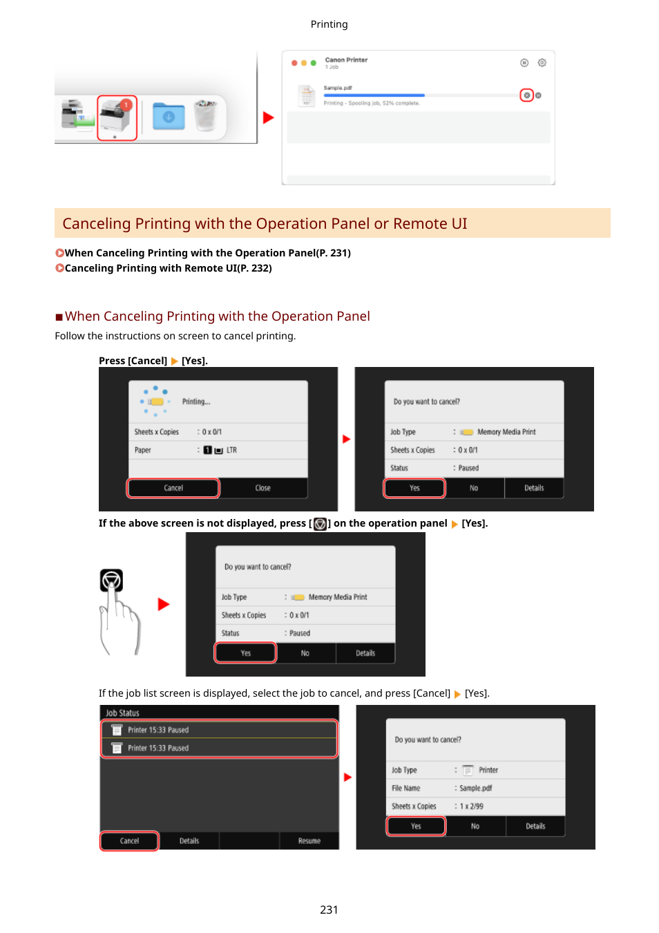 Operation panel or remote ui(p. 231) | Canon imageCLASS MF753Cdw Multifunction Wireless Color Laser Printer User Manual | Page 241 / 801