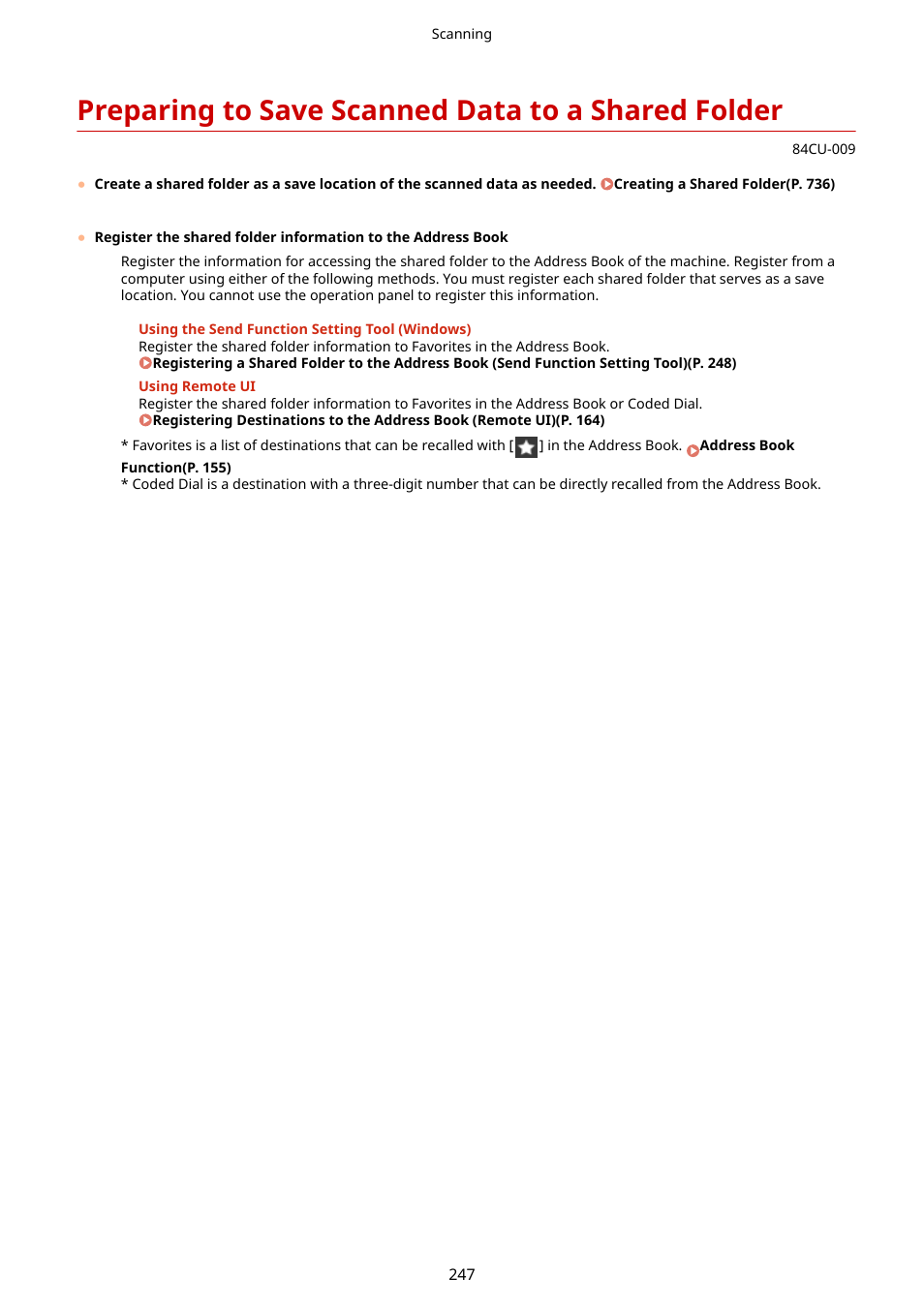 Preparing to save scanned data to a shared folder | Canon imageCLASS MF753Cdw Multifunction Wireless Color Laser Printer User Manual | Page 257 / 801