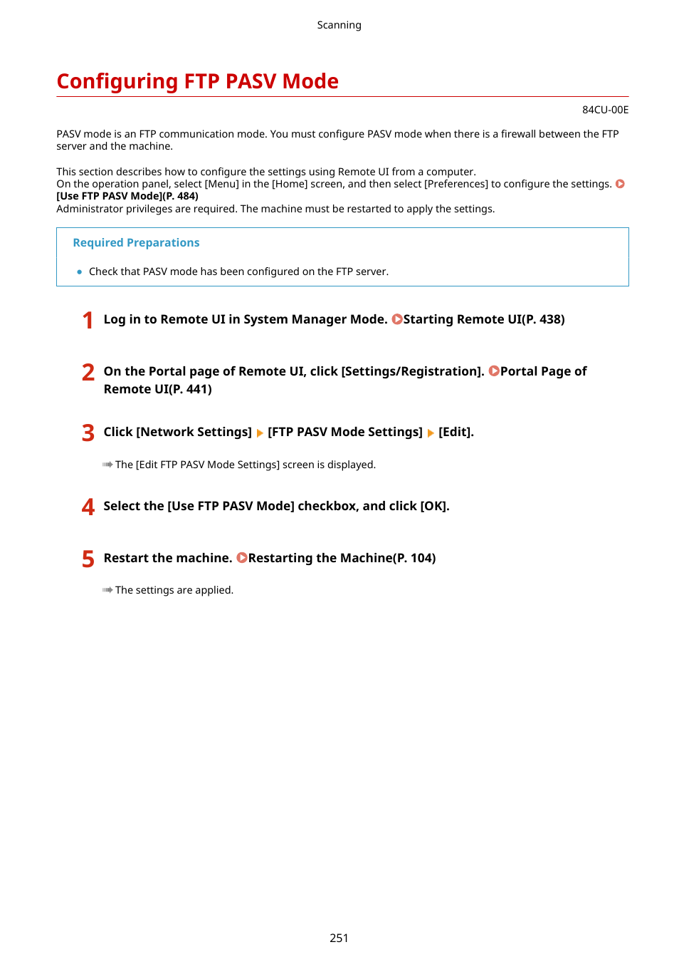 Configuring ftp pasv mode | Canon imageCLASS MF753Cdw Multifunction Wireless Color Laser Printer User Manual | Page 261 / 801