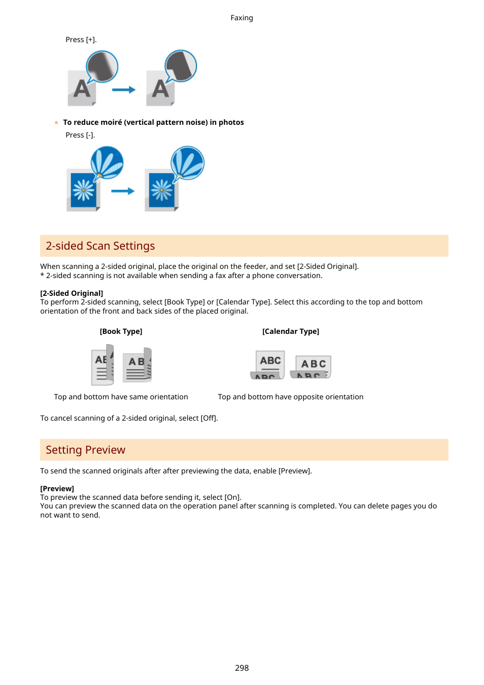 Sided scan settings, Setting preview | Canon imageCLASS MF753Cdw Multifunction Wireless Color Laser Printer User Manual | Page 308 / 801