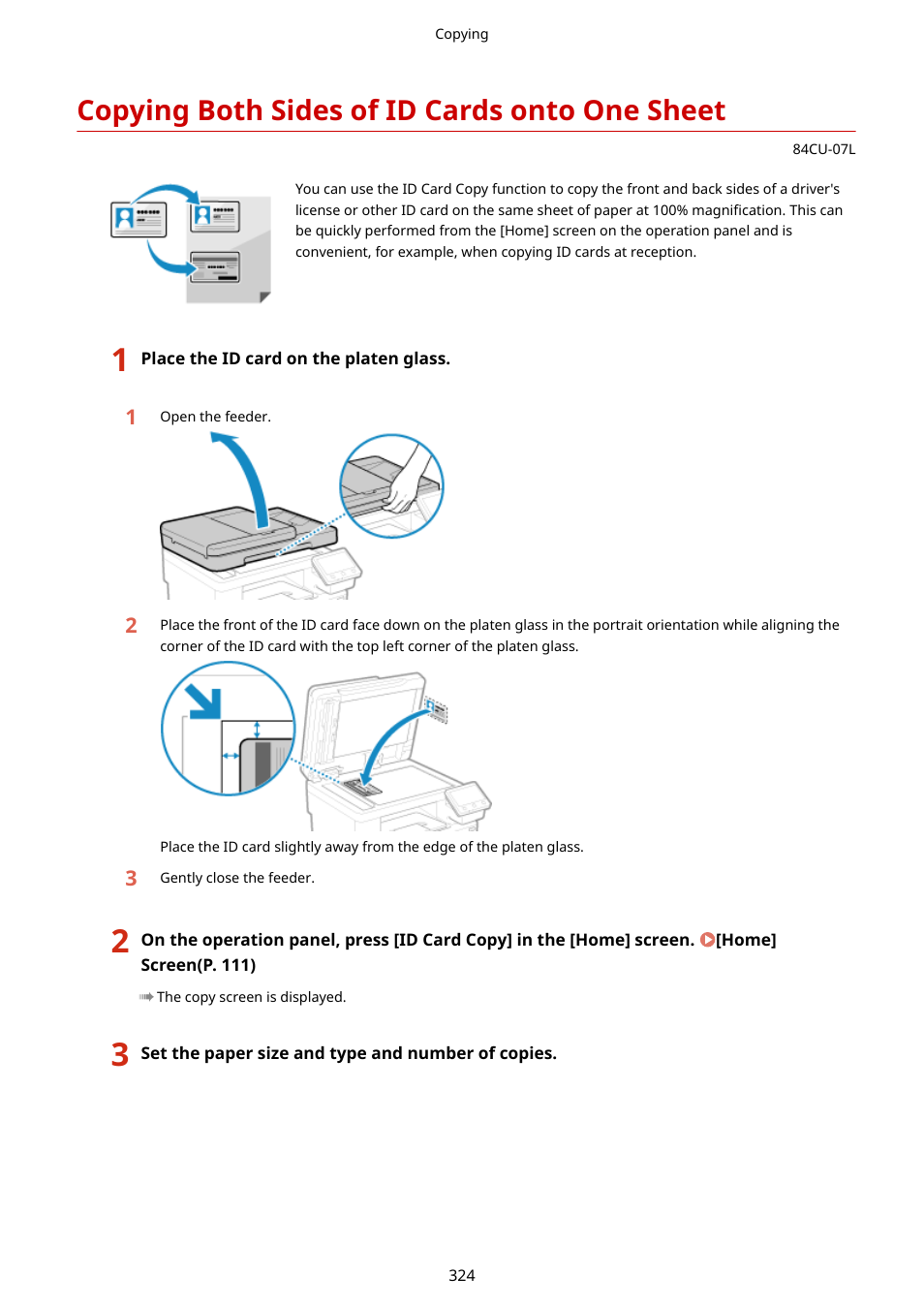 Copying both sides of id cards onto one sheet | Canon imageCLASS MF753Cdw Multifunction Wireless Color Laser Printer User Manual | Page 334 / 801