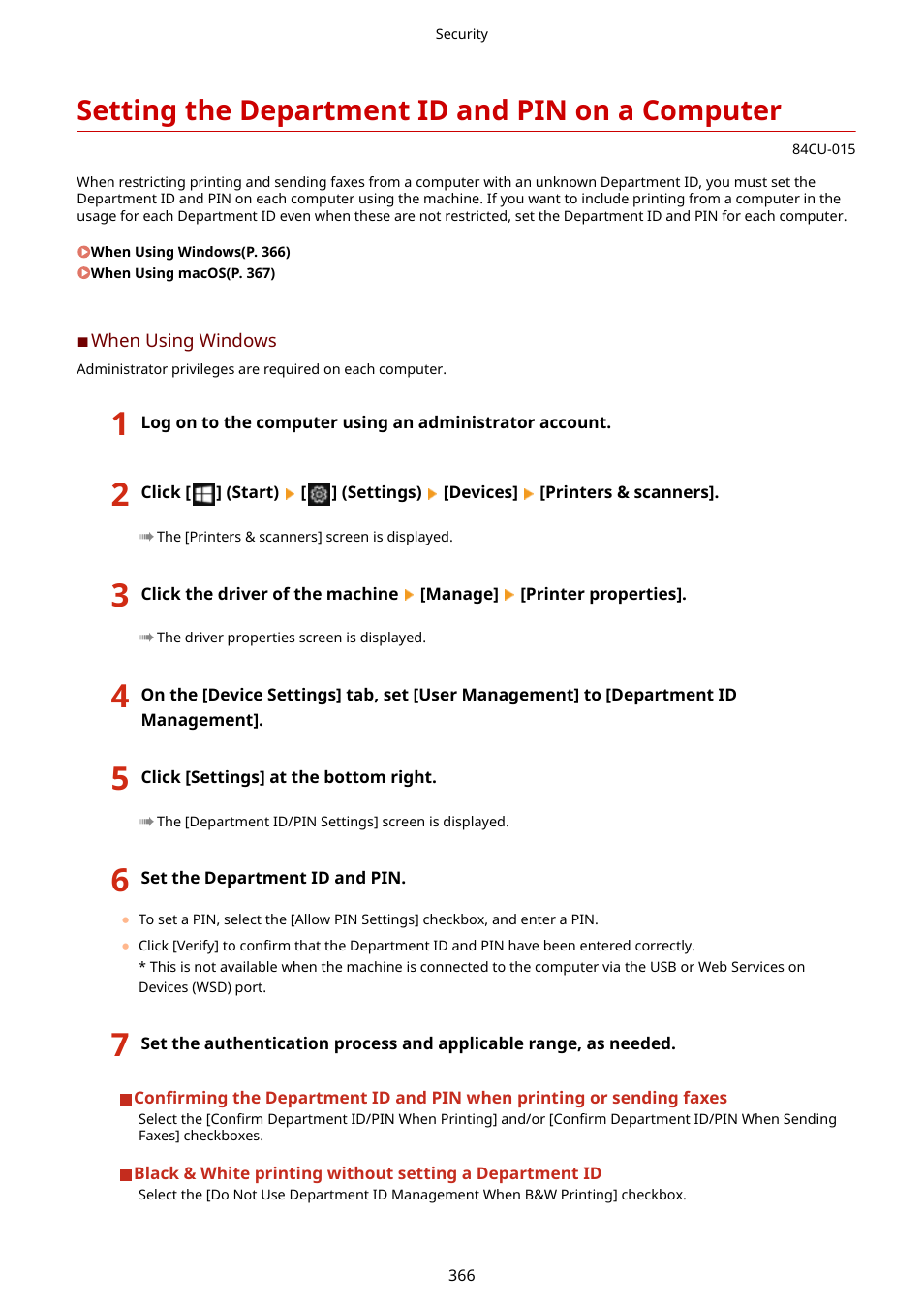 Setting the department id and pin on a computer | Canon imageCLASS MF753Cdw Multifunction Wireless Color Laser Printer User Manual | Page 376 / 801