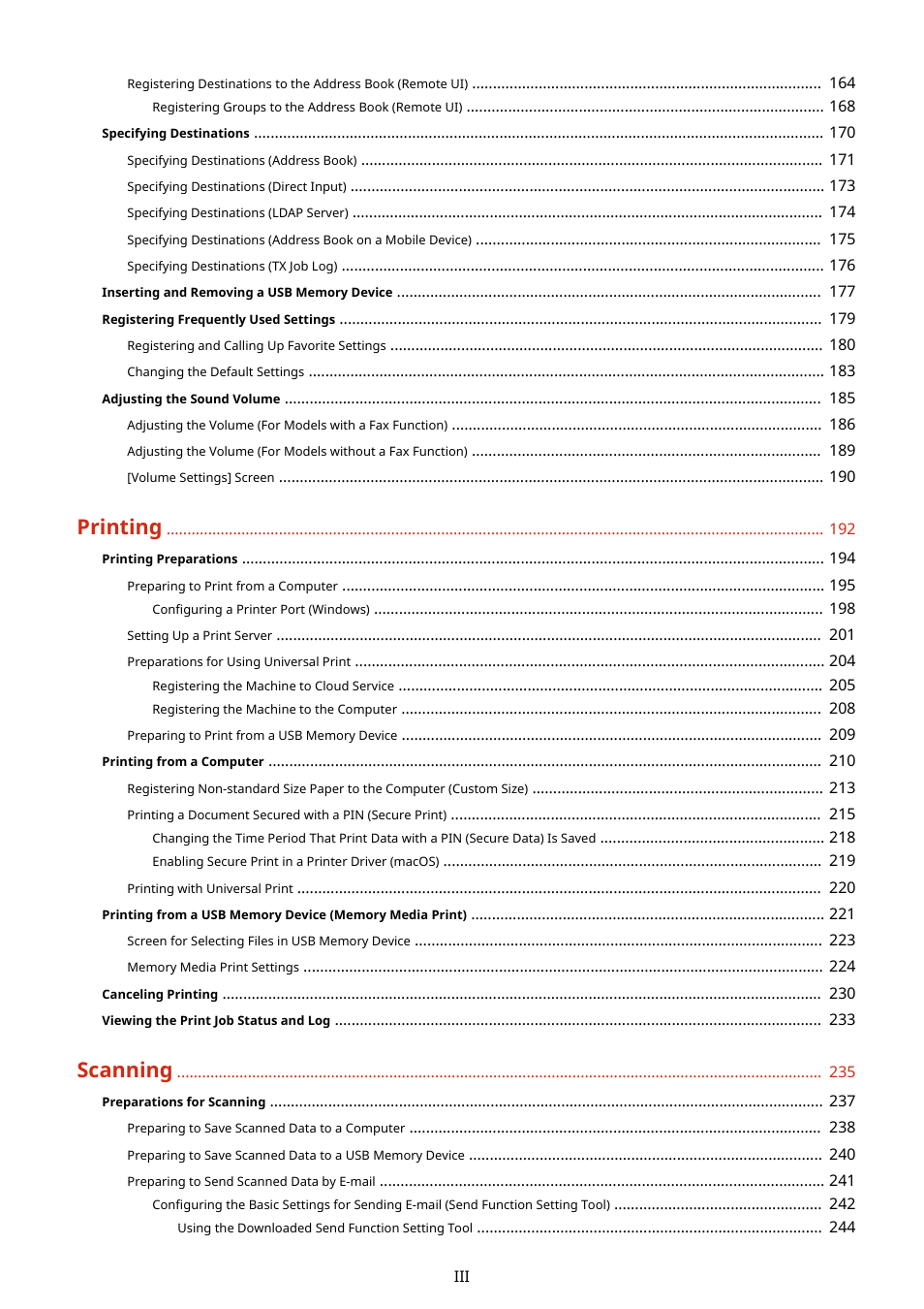 Printing, Scanning | Canon imageCLASS MF753Cdw Multifunction Wireless Color Laser Printer User Manual | Page 4 / 801