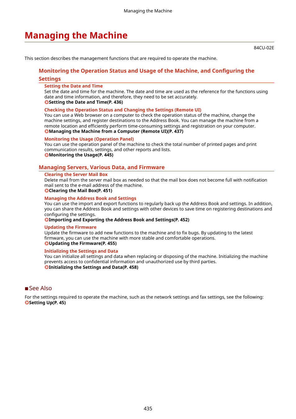 Managing the machine | Canon imageCLASS MF753Cdw Multifunction Wireless Color Laser Printer User Manual | Page 445 / 801